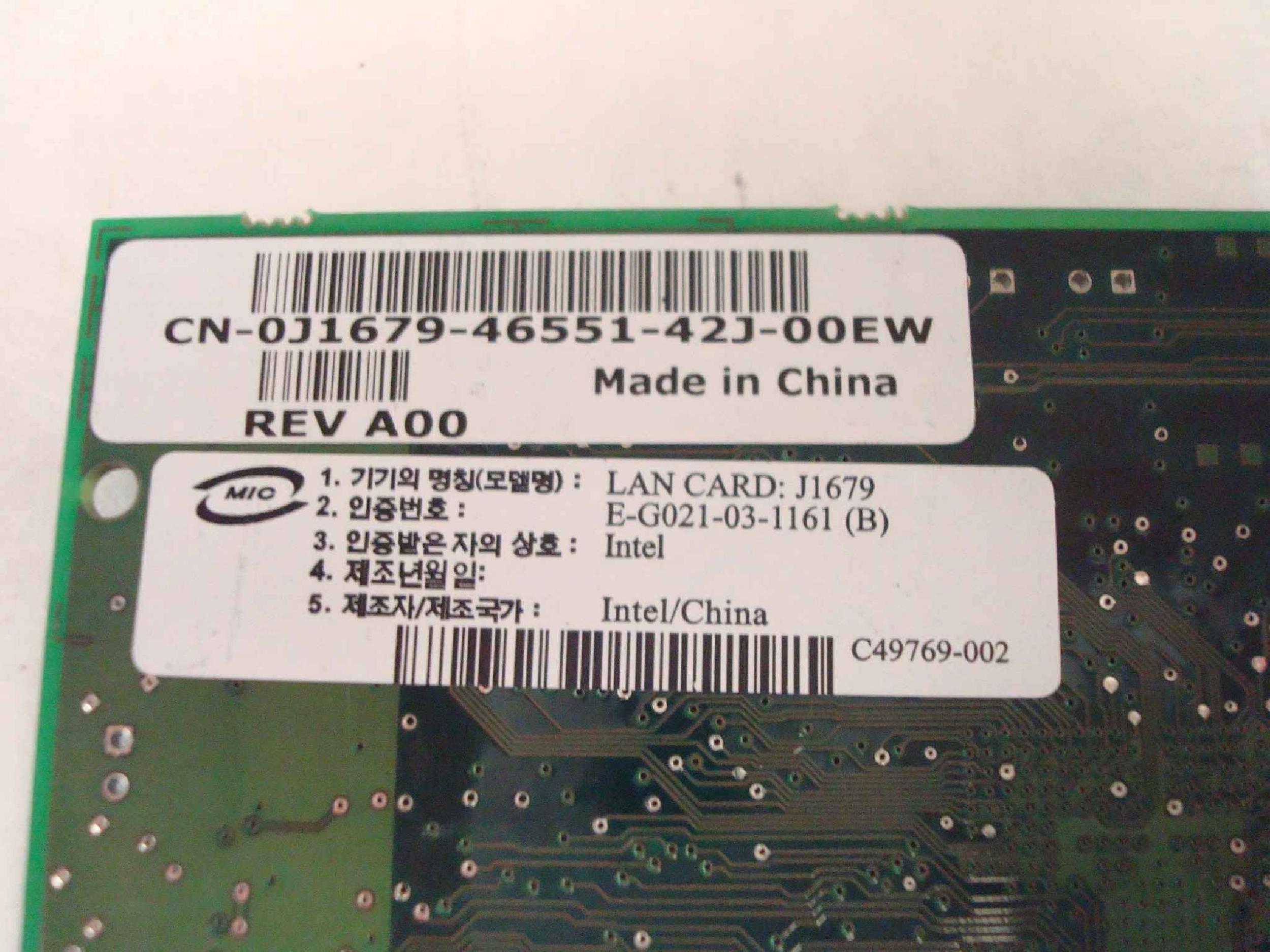 DELL 0J1679 PRO/1000 MF SERVER ADAPTER LC CONNECTOR DUAL PORT GIGABIT PCIX NETWORK CARD 64BIT PCI 10 100 1000 ETHERNET NIC