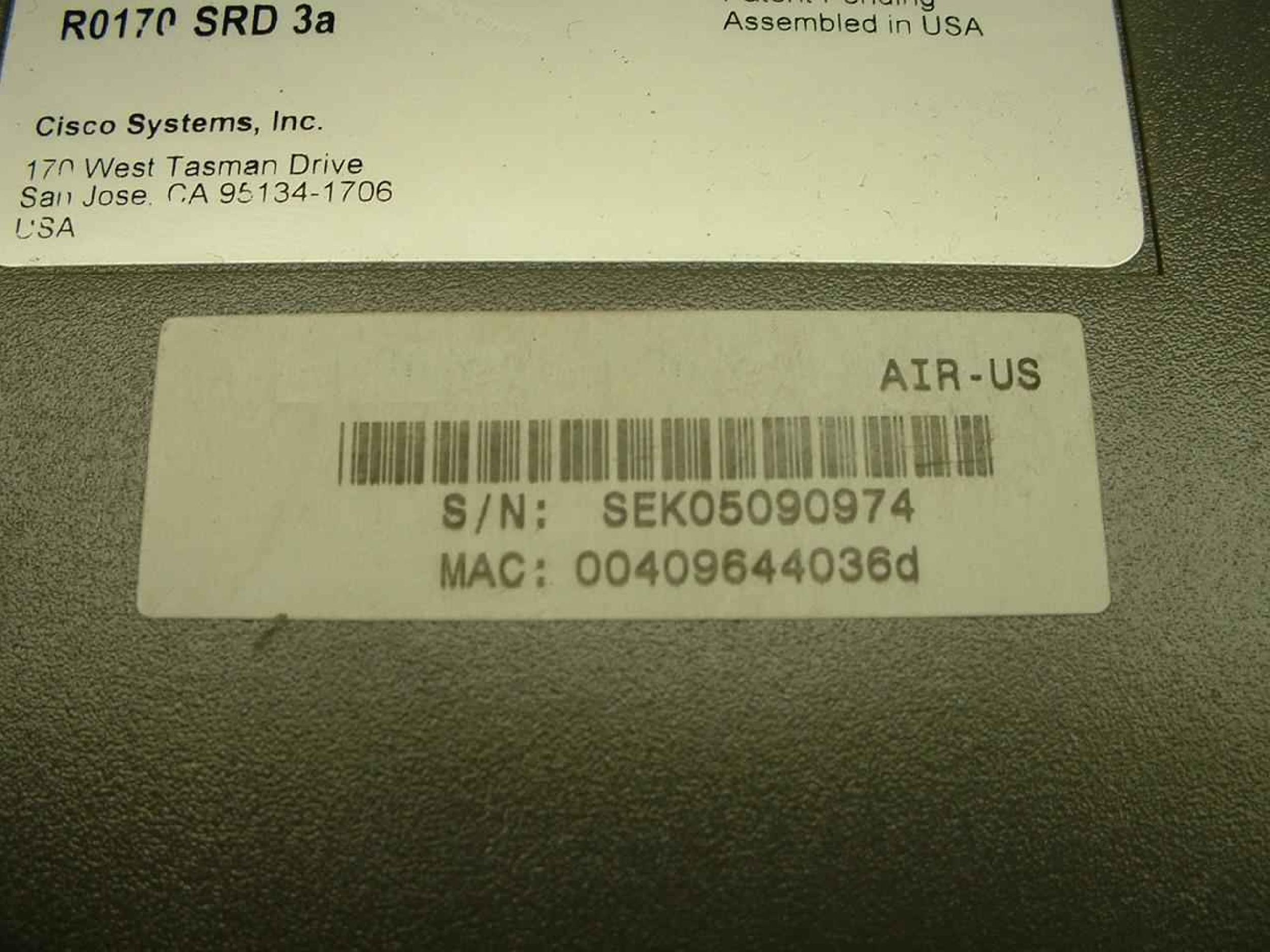 CISCO SYSTEMS AIR-BR342US NO POWER SUPPLY AIRONET 340 SERIES 11 MBPS WIRELESS BRIDGE