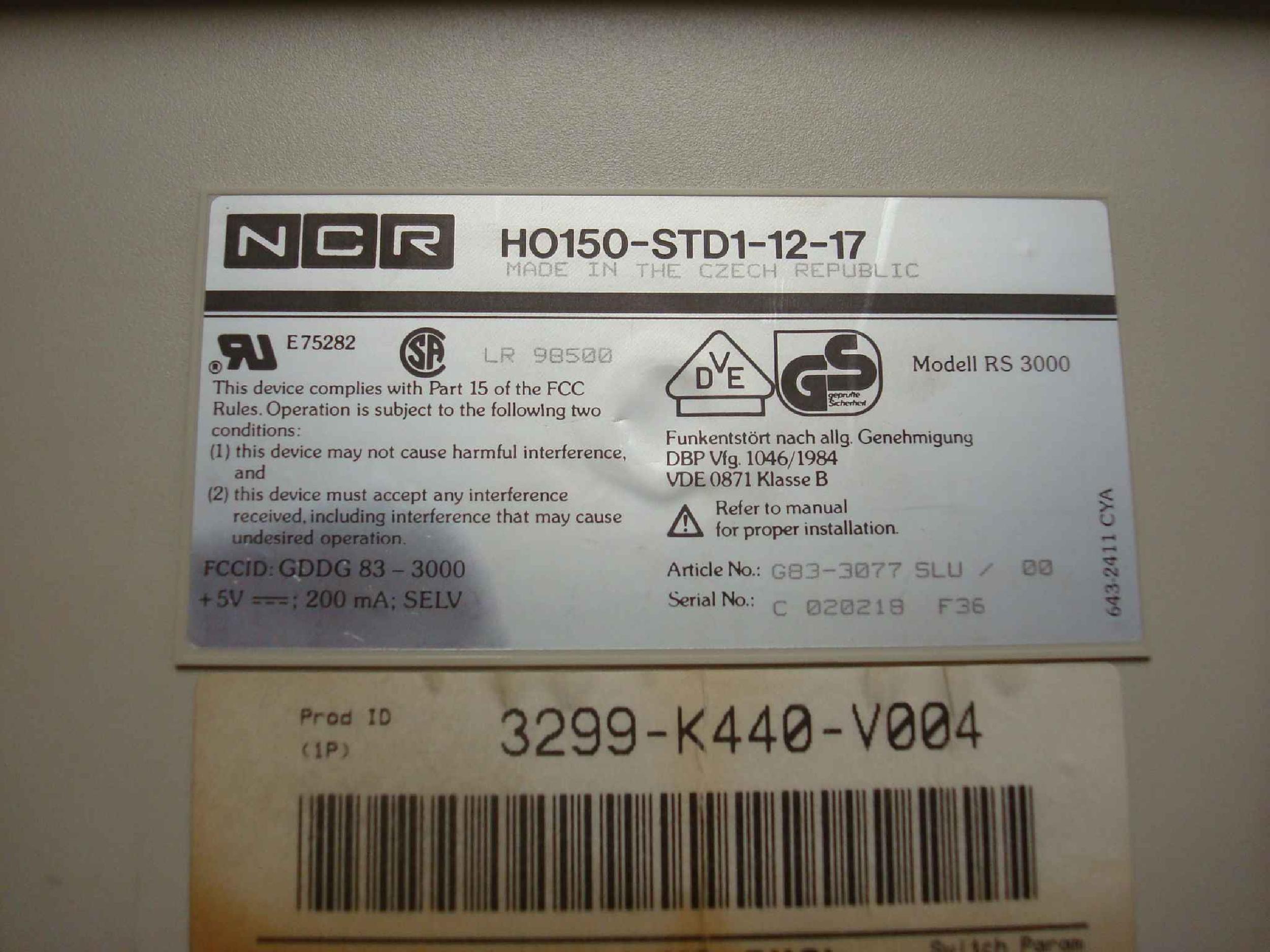 NCR H0150STD11217 KEYBOARD
