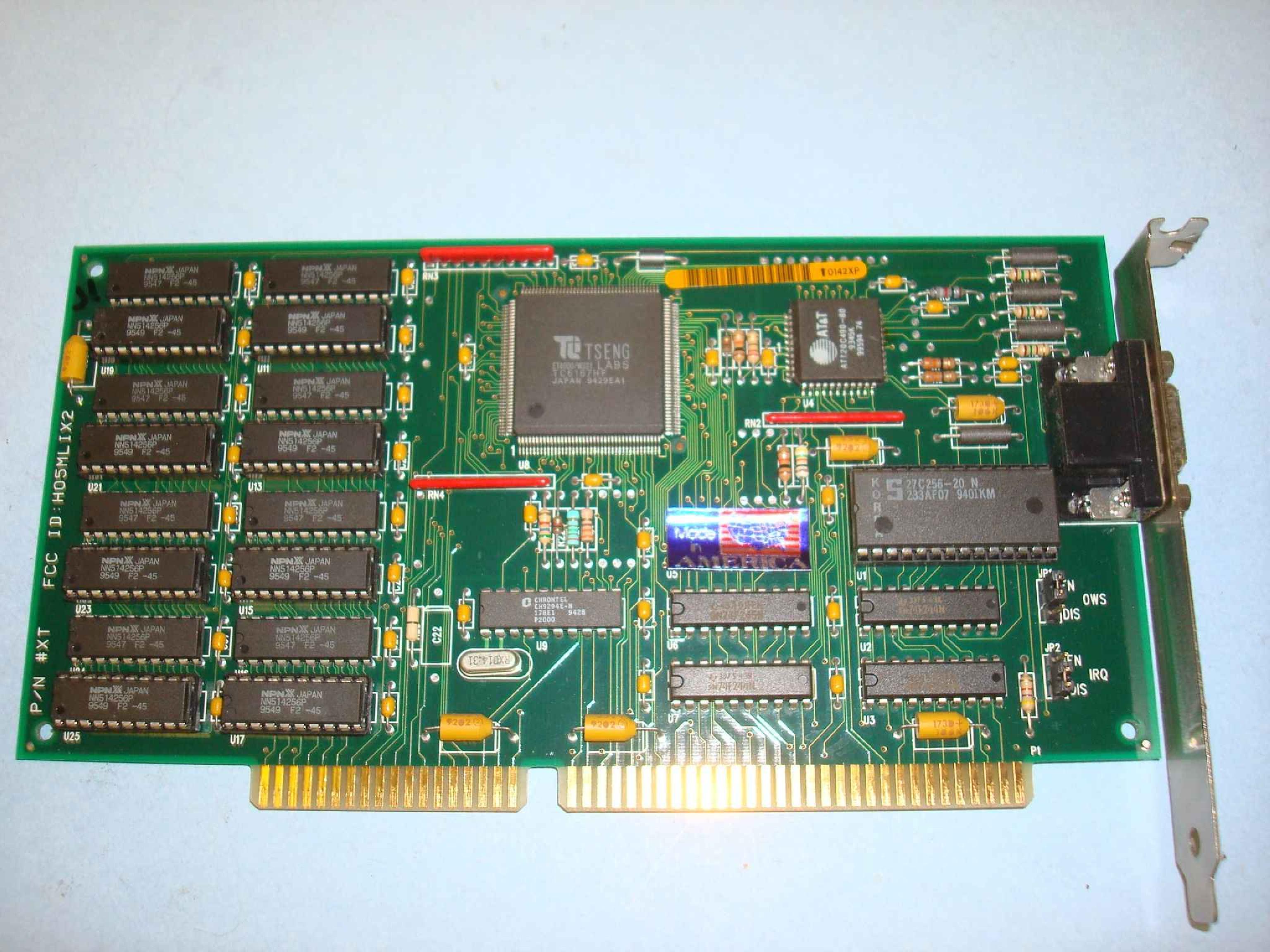 TSENG LABS 9228 ISA VIDEO CARD FOR PDR100: ET4000/W32I PROCESSOR