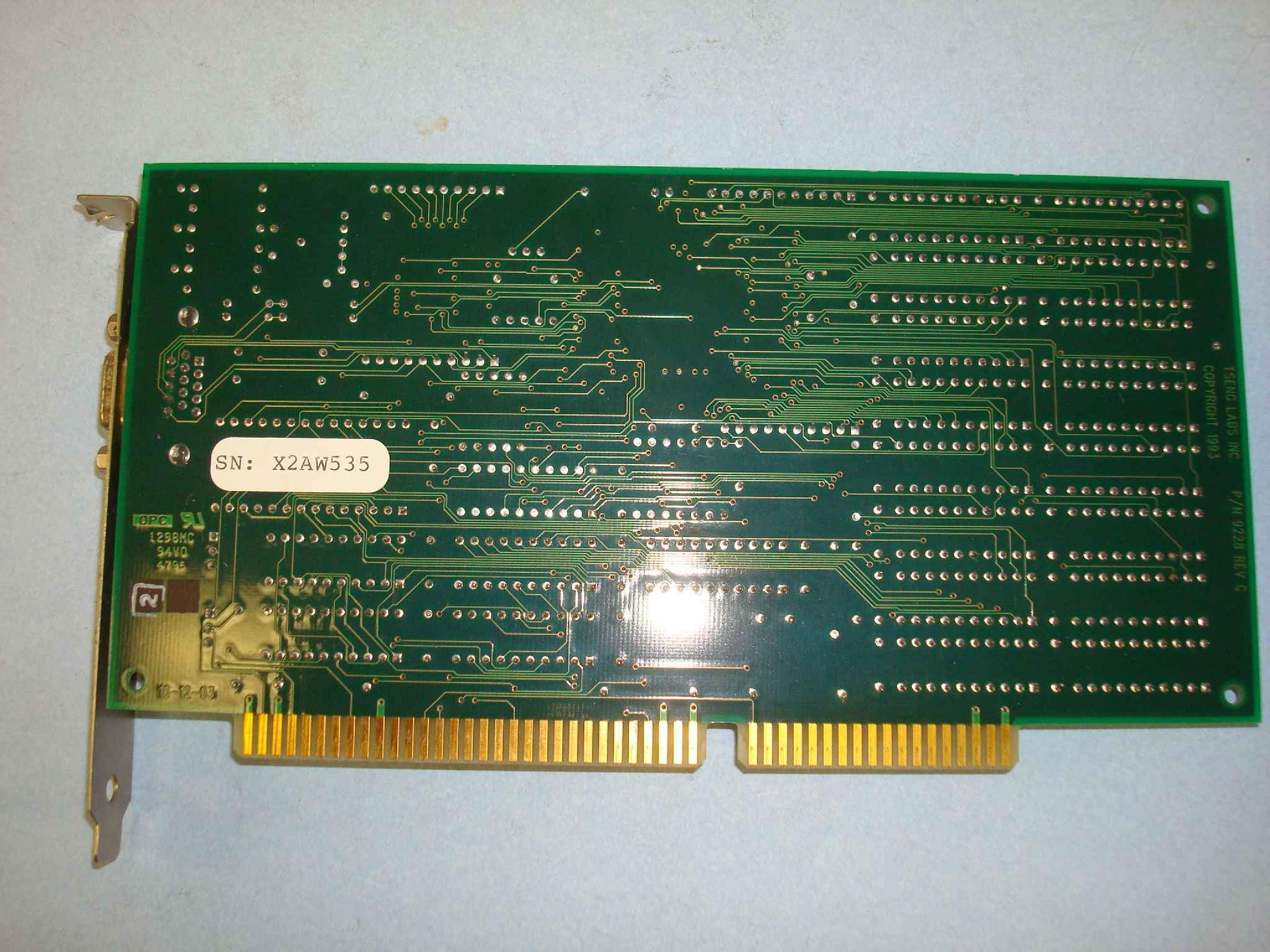 TSENG LABS 9228 ISA VIDEO CARD FOR PDR100: ET4000/W32I PROCESSOR