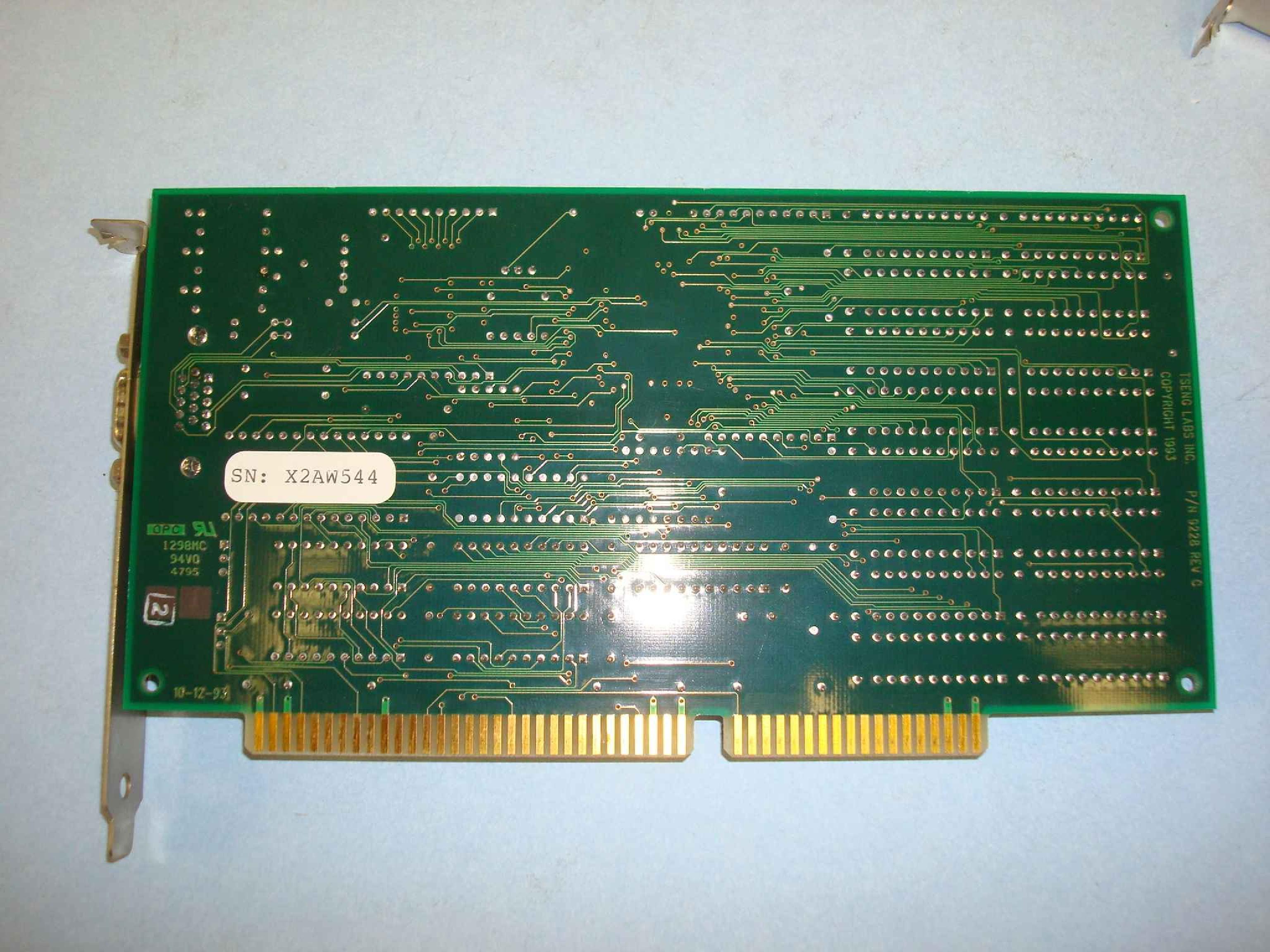 TSENG LABS 9228 ISA VIDEO CARD FOR PDR100: ET4000/W32I PROCESSOR