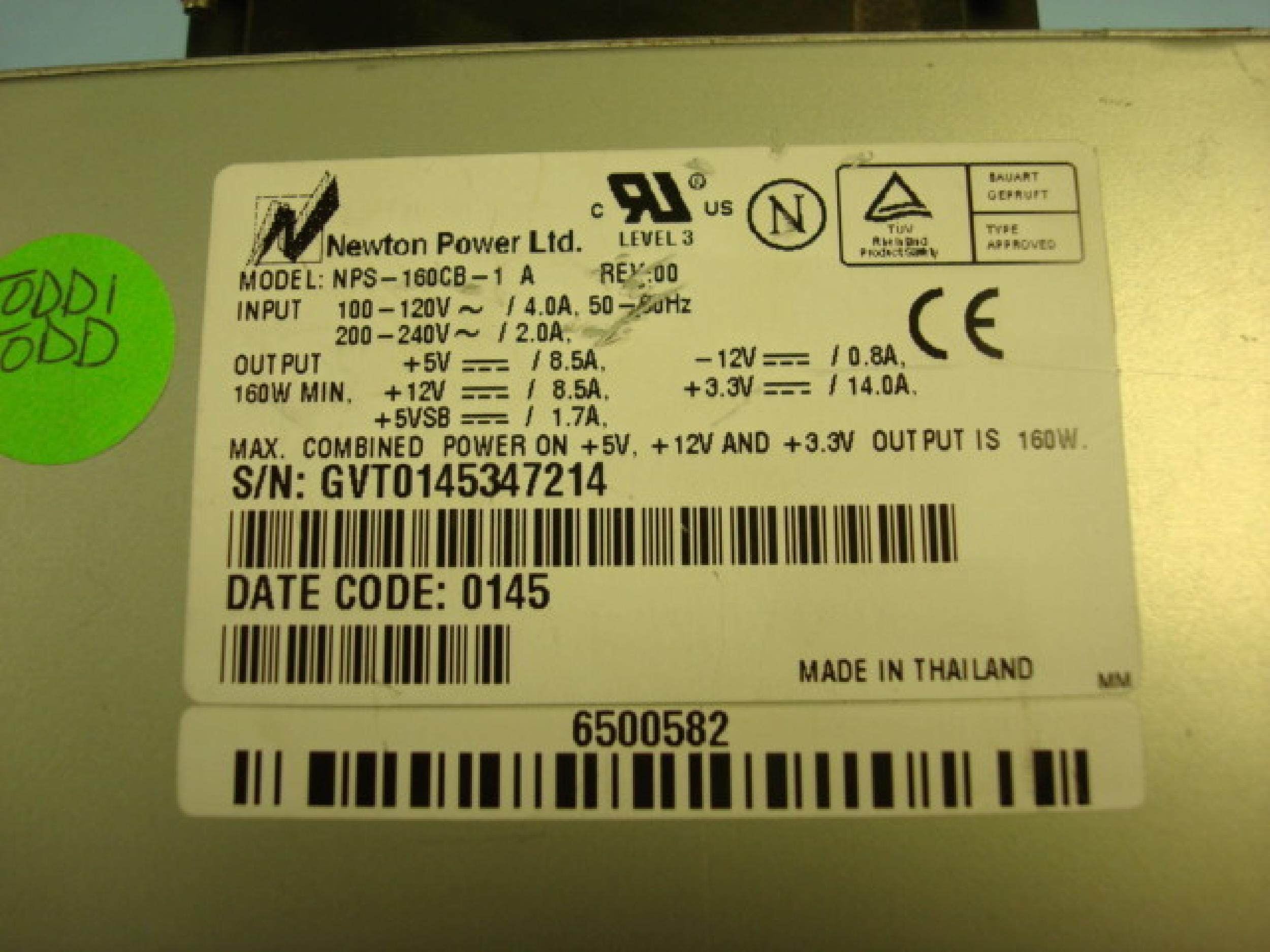 GATEWAY 2000 6500704 CLONE ATX POWER SUPPLY WITH P4 CONNECTOR