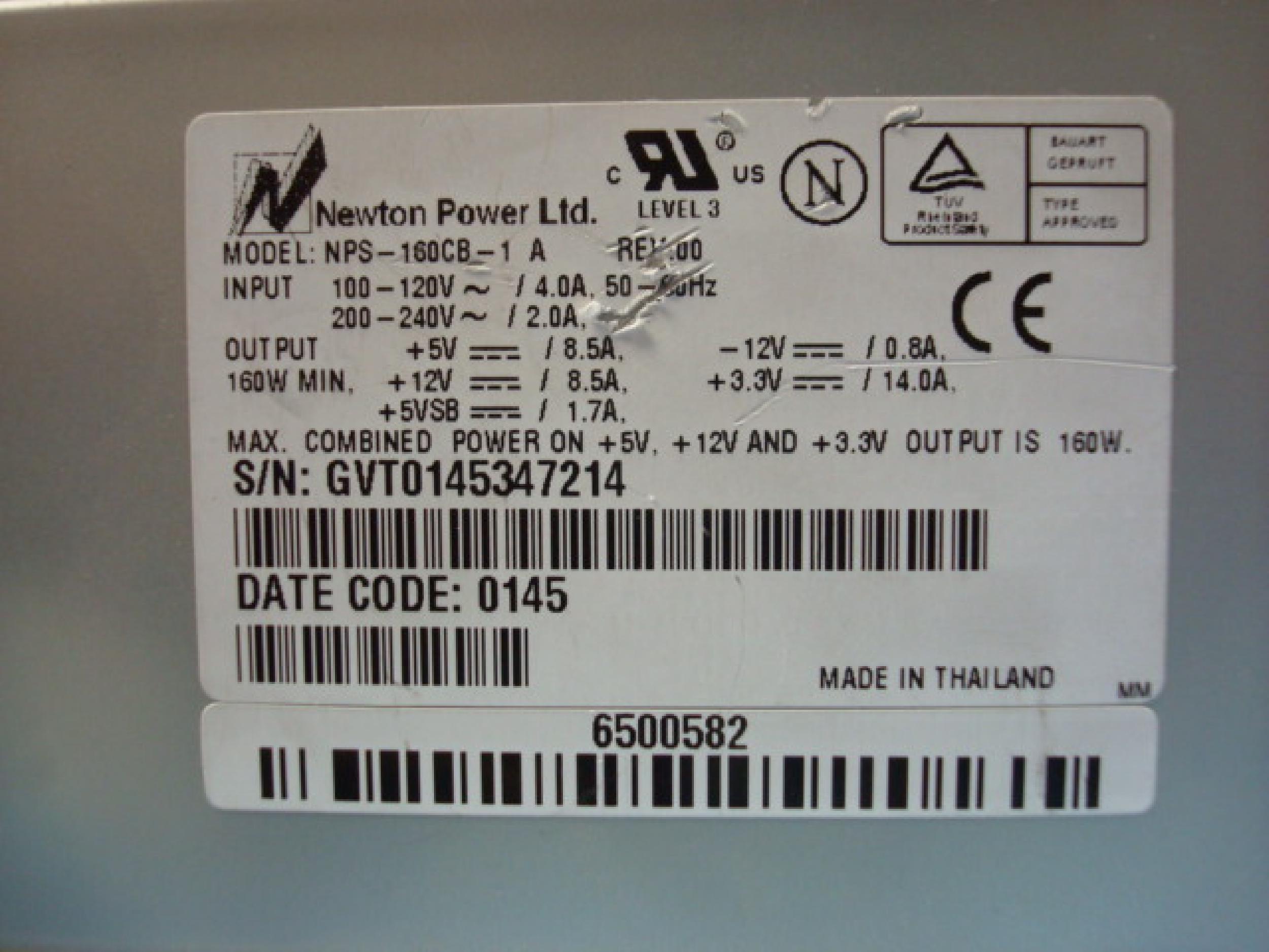 GATEWAY 2000 6500704 CLONE ATX POWER SUPPLY WITH P4 CONNECTOR