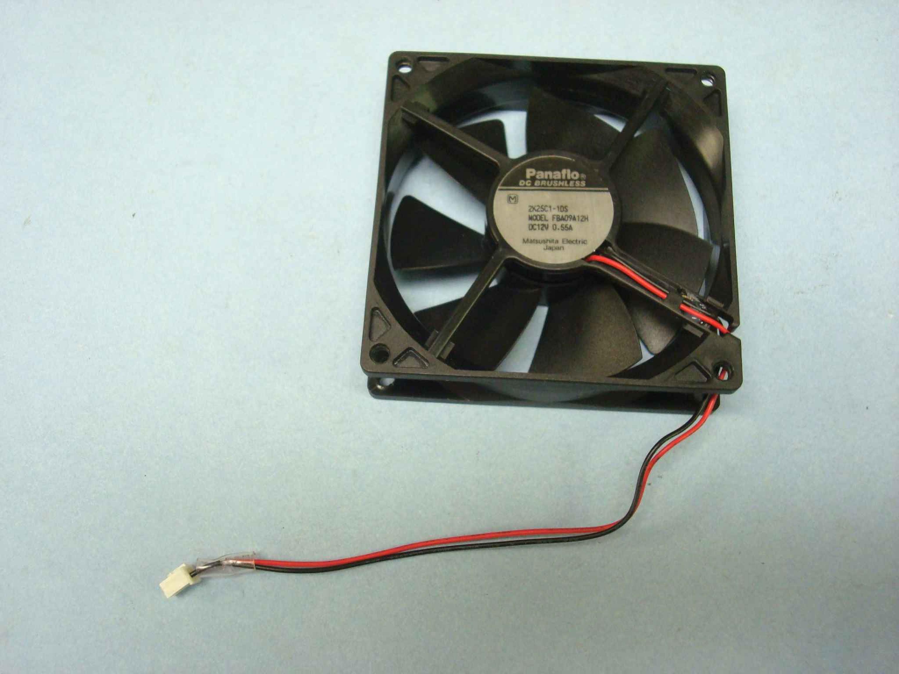 PANAFLO FBA09A12H FAN 12V DC .55A 92MM X 25MM, 3 5/8 1 INCH, 2 WIRE 6 INCH CABLE WITH PIN IDC CONNECTOR