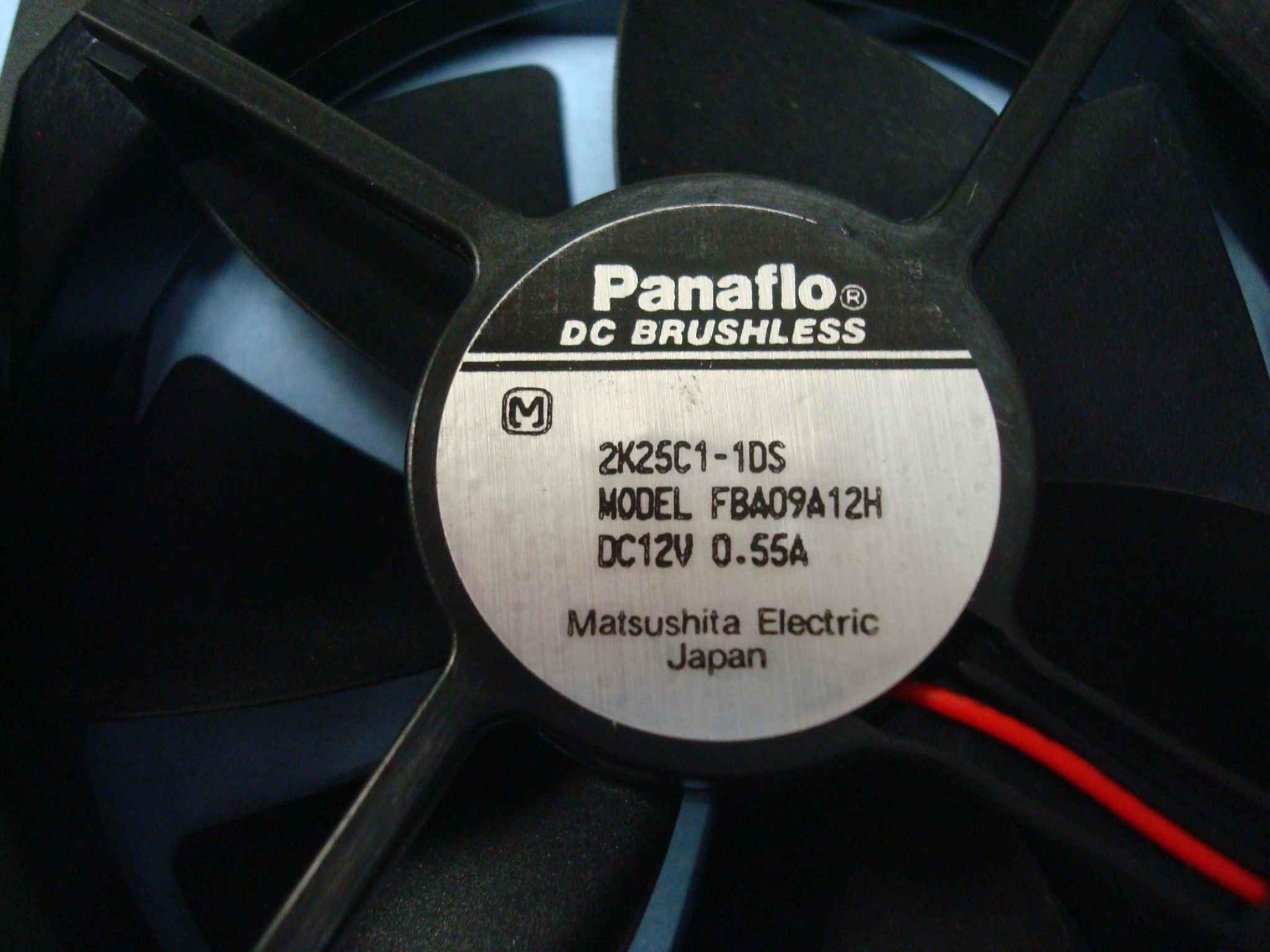 PANAFLO FBA09A12H FAN 12V DC .55A 92MM X 25MM, 3 5/8 1 INCH, 2 WIRE 6 INCH CABLE WITH PIN IDC CONNECTOR