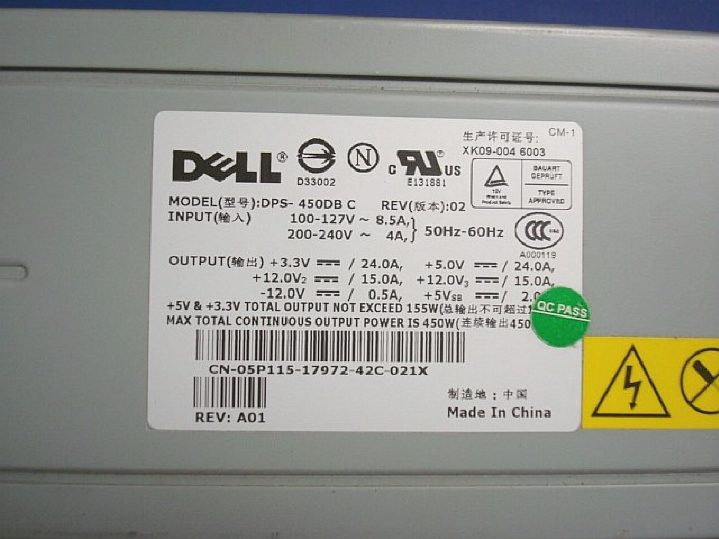 DELTA ELECTRONICS DPS-450DB C 450W 24PIN ATX POWER SUPPLY