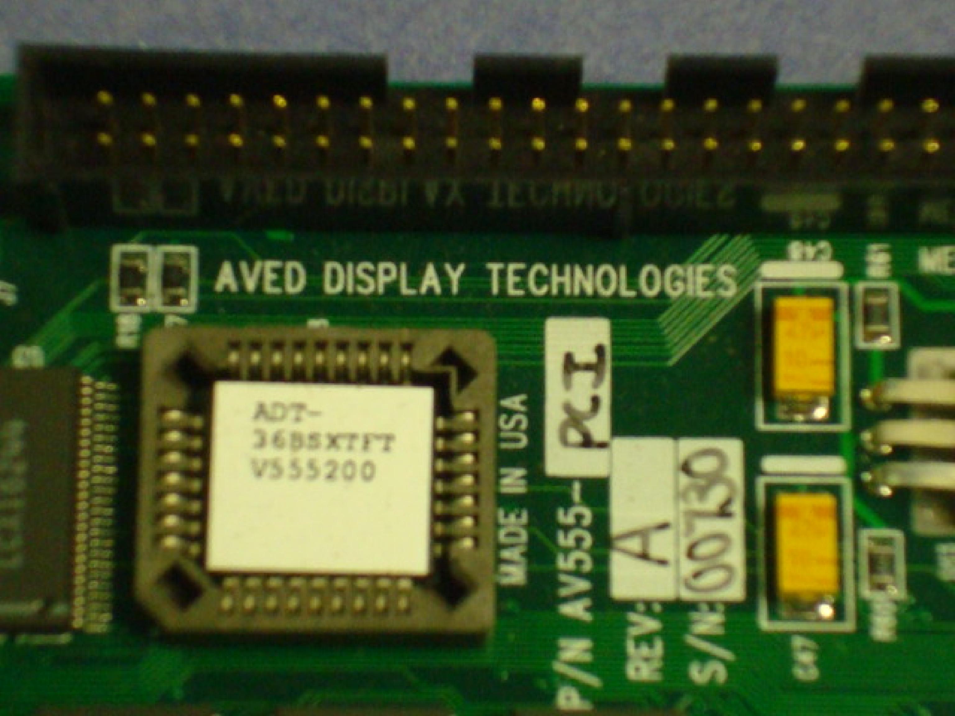 AVED DISPLAY TECHNOLOGIES AV555-PCI PCI LCD DISPLAY CARD CHIPS AND TECHNOLOGIES B65555 A CHIPSET