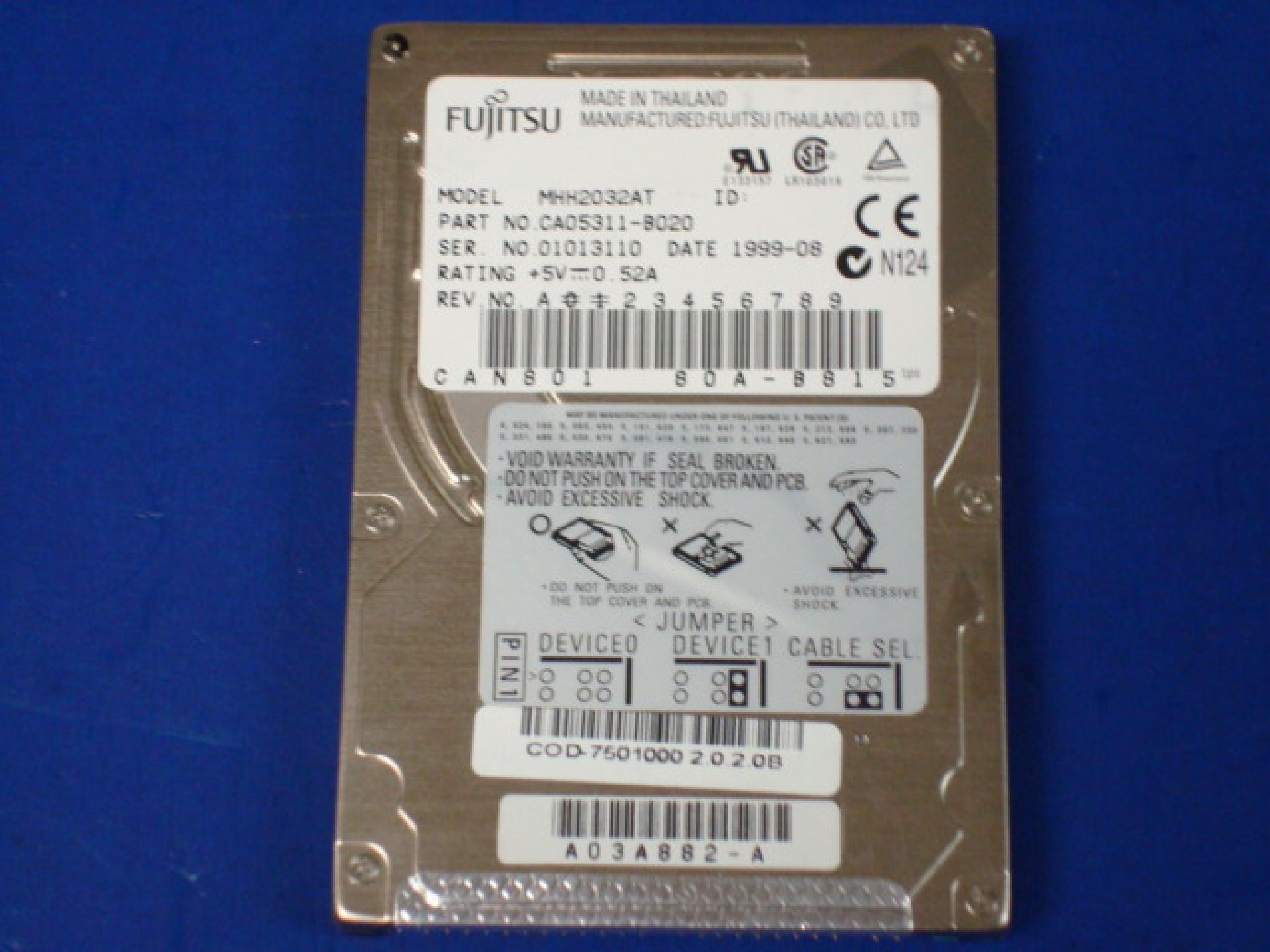 FUJITSU A0E-B815 3.2GB 2.5 INCH IDE DRIVE 9.5MM 4200RPM