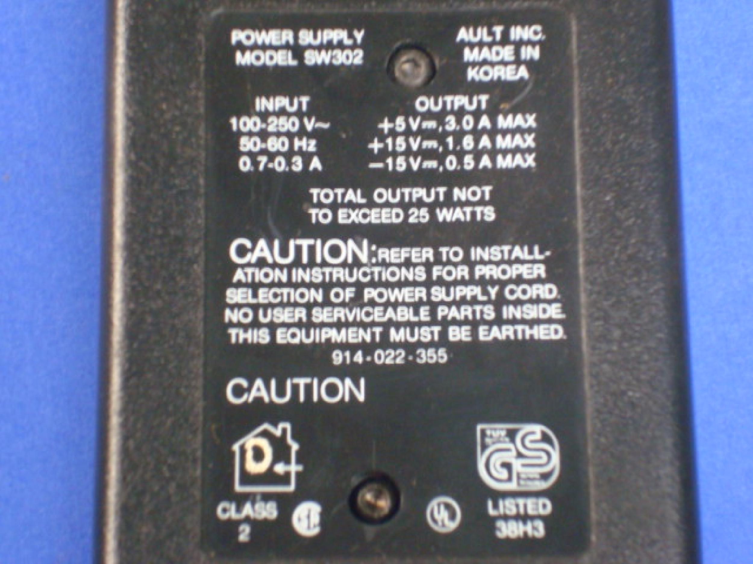 GENERIC SW302 AC ADAPTER 5VDC 3.0A, 15VDC 1.6A, 15VDC .5A, 6 FT CABLE WITH 5 PIN DIN CONNECTOR, DESKTOP STYLE