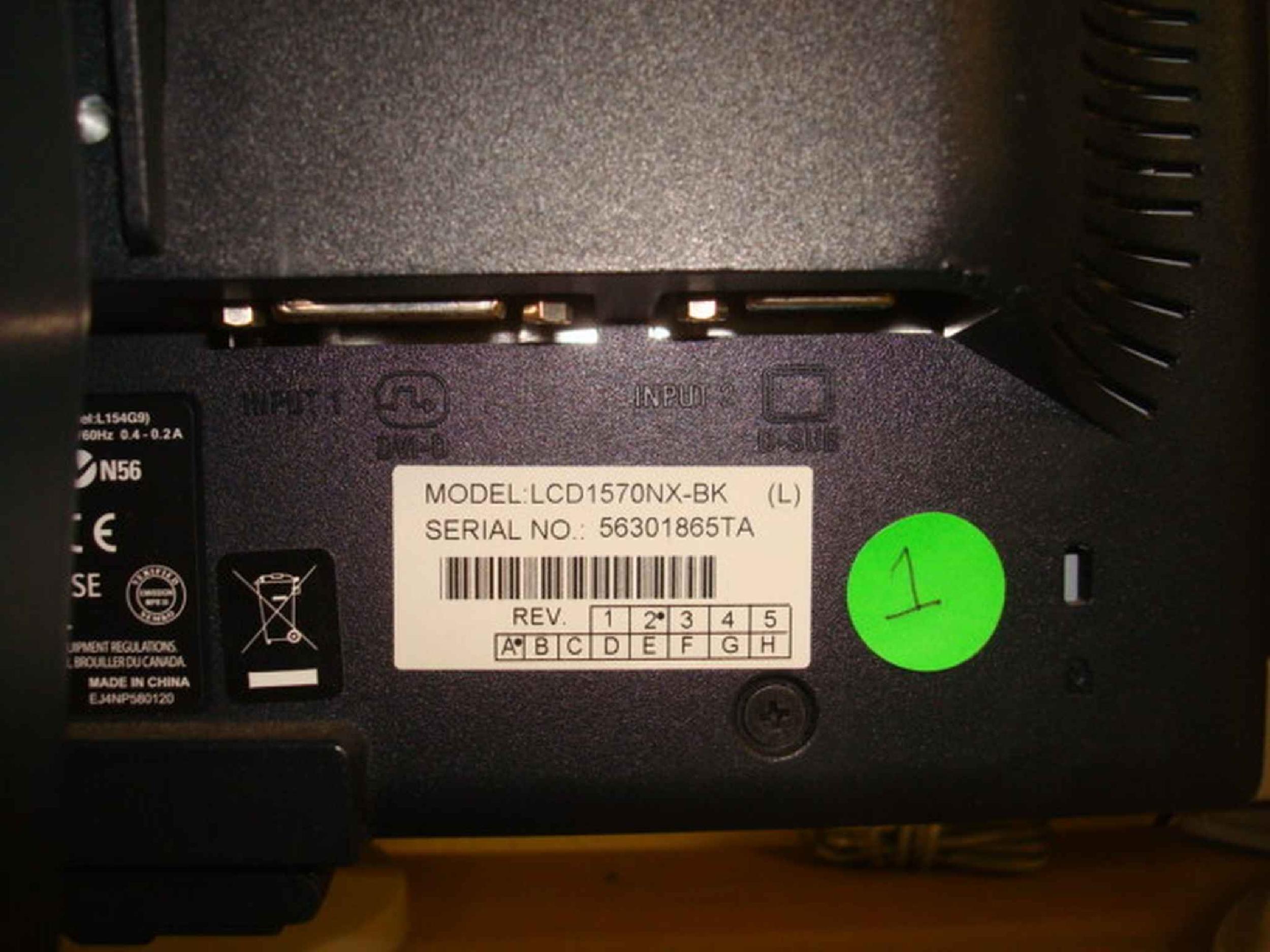 NEC LCD1570NX-BK BLACK 15 INCH LCD MULTISYNC MONITOR