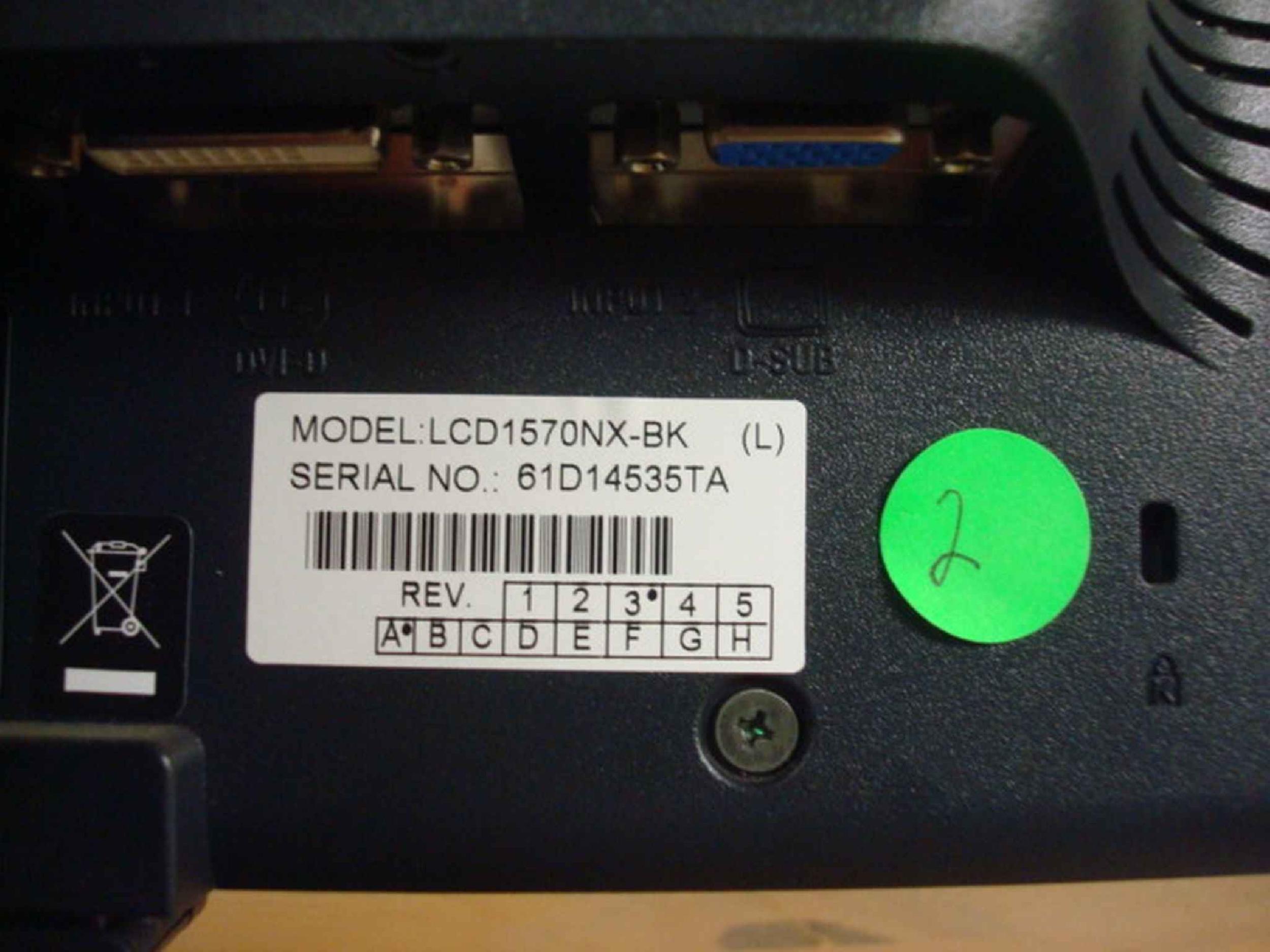 NEC LCD1570NX-BK BLACK 15 INCH LCD MULTISYNC MONITOR