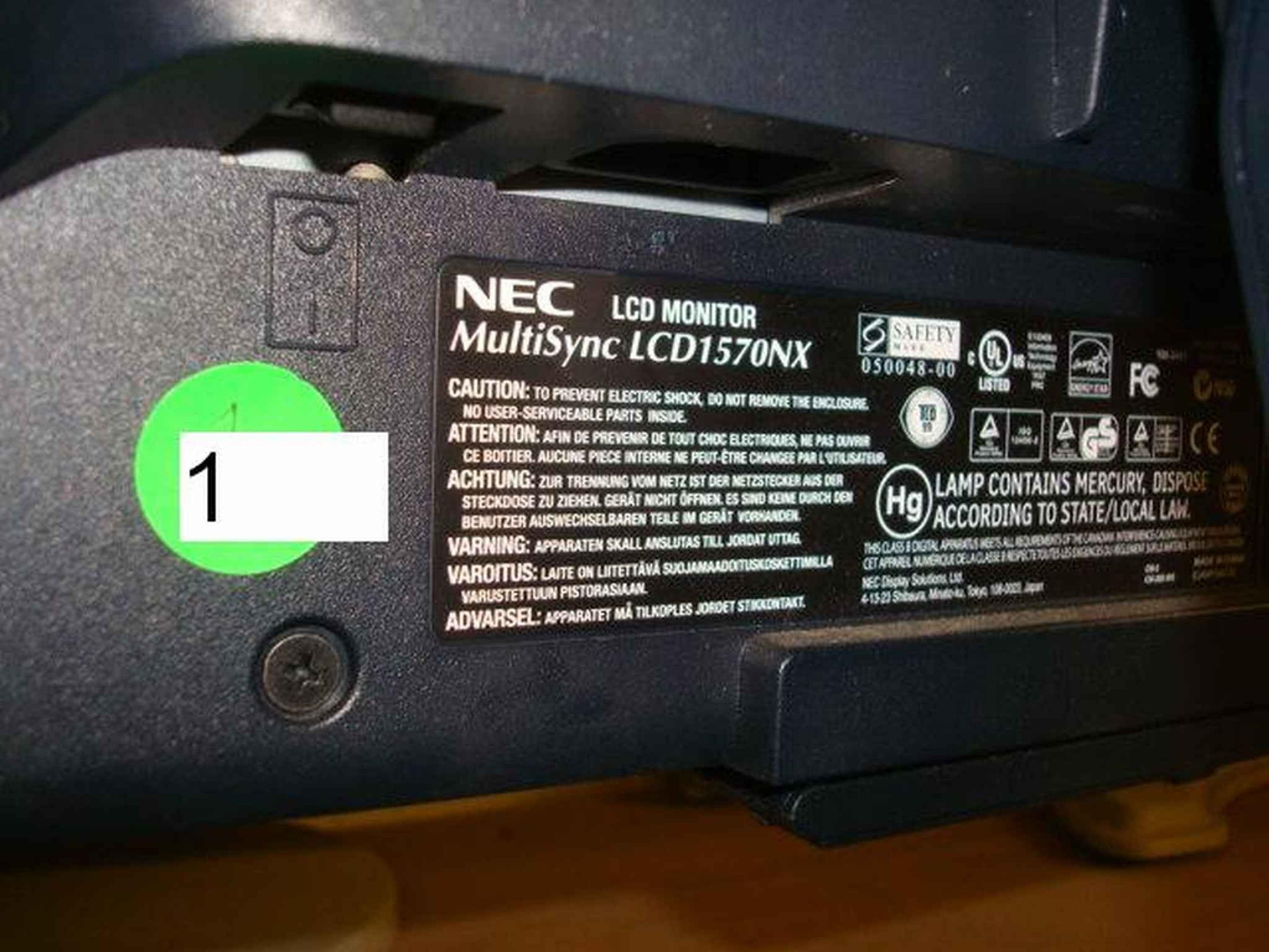 NEC LCD1570NX BLACK 15 INCH LCD MULTISYNC MONITOR