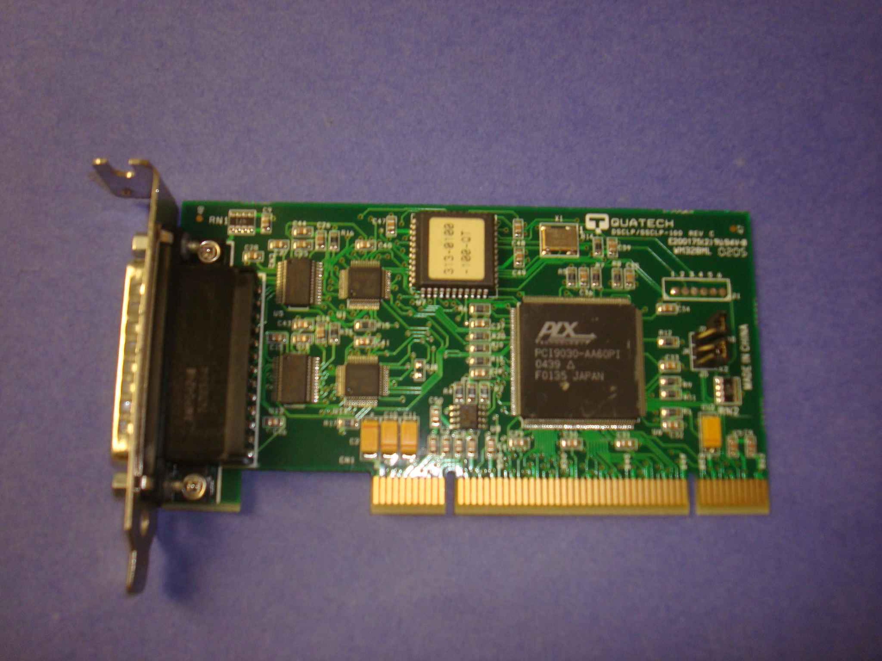 QUATECH DSCLP-100 SERIAL UNIV-PCI BOARD 1PORT DB25 MALE UPCI LOW PROFILE