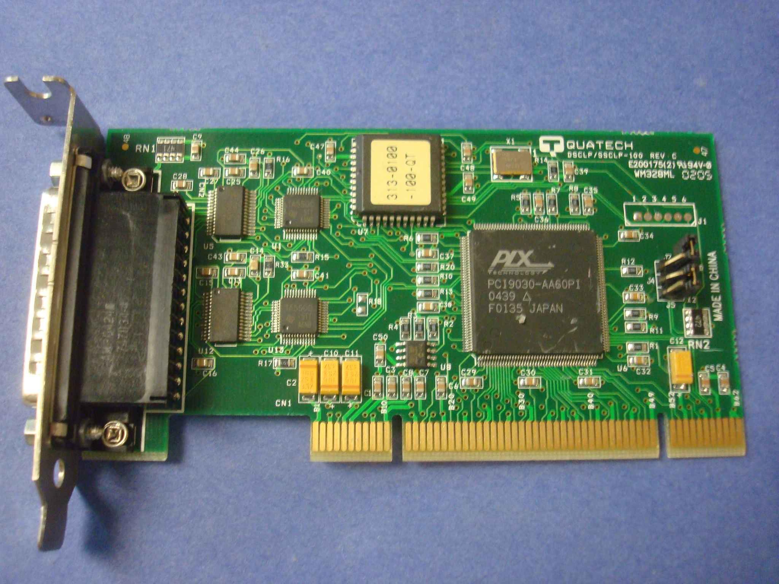 QUATECH DSCLP-100 SERIAL UNIV-PCI BOARD 1PORT DB25 MALE UPCI LOW PROFILE