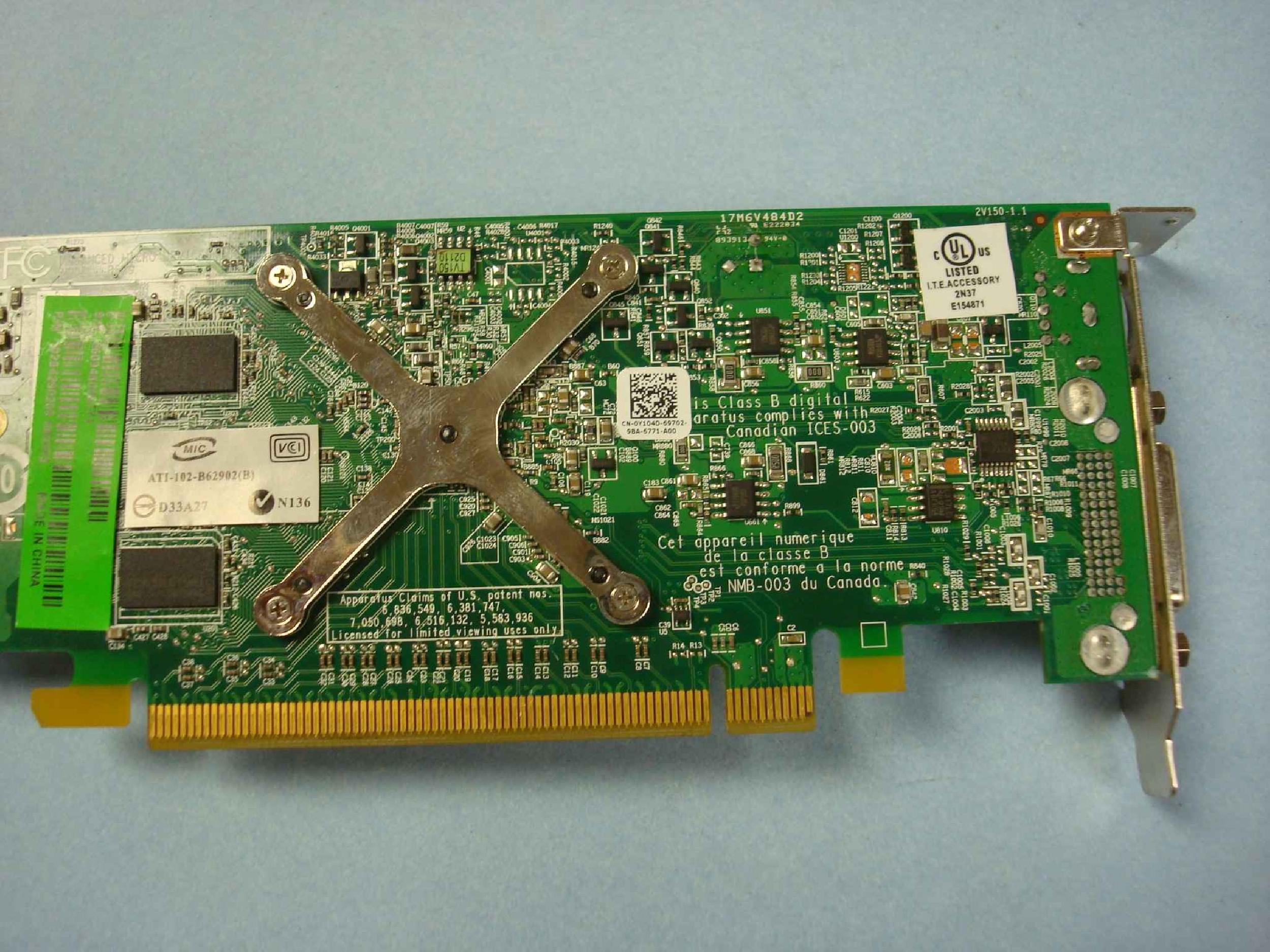 ATI Y104D 256MB PCI-E VIDEO CARD WITH DMS-59 AND S-VIDEO OUTPUTS