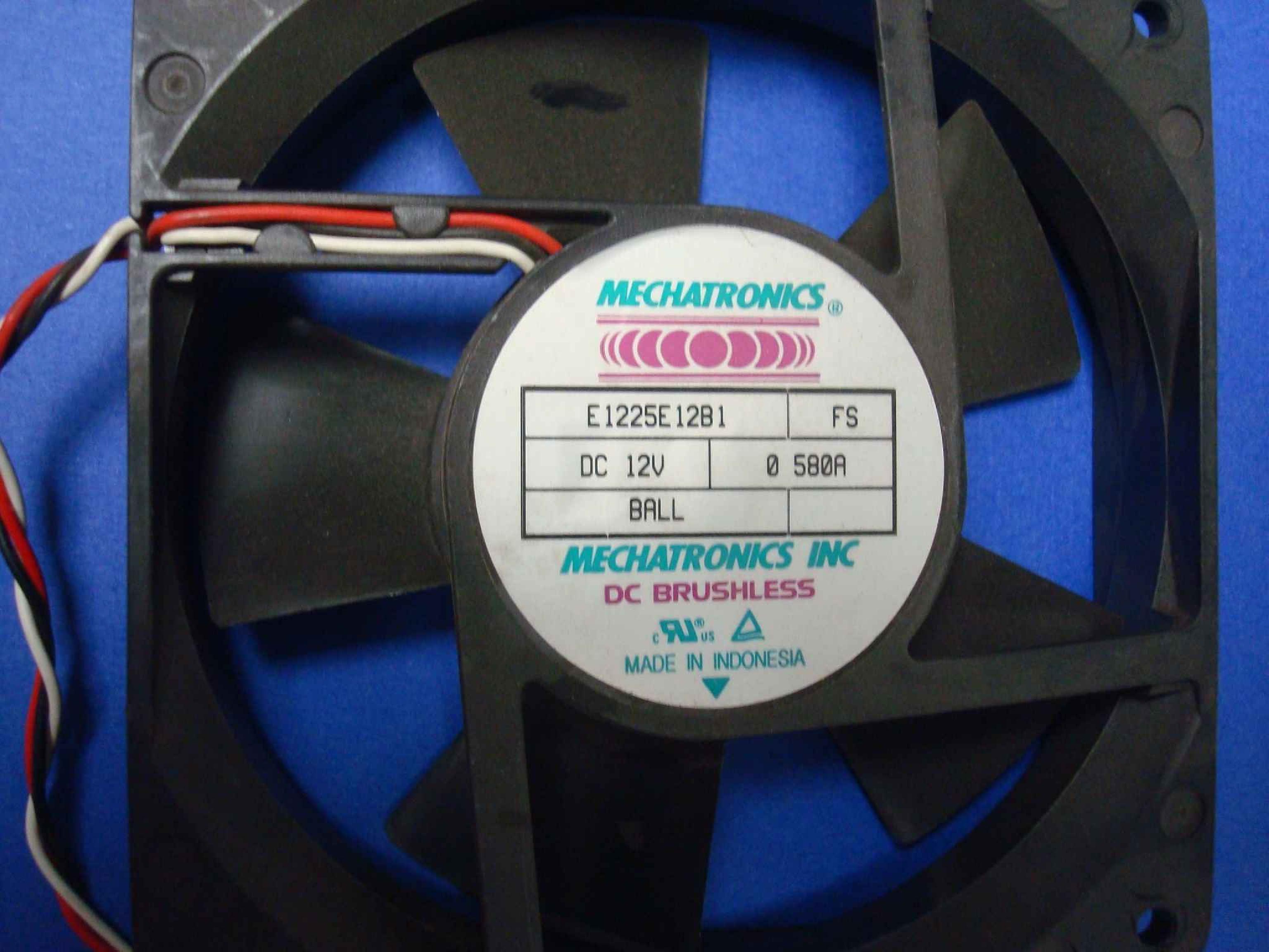 MECHATRONICS E1225E12B1 12V DC .58A BALL BEARING BRUSHLESS FAN