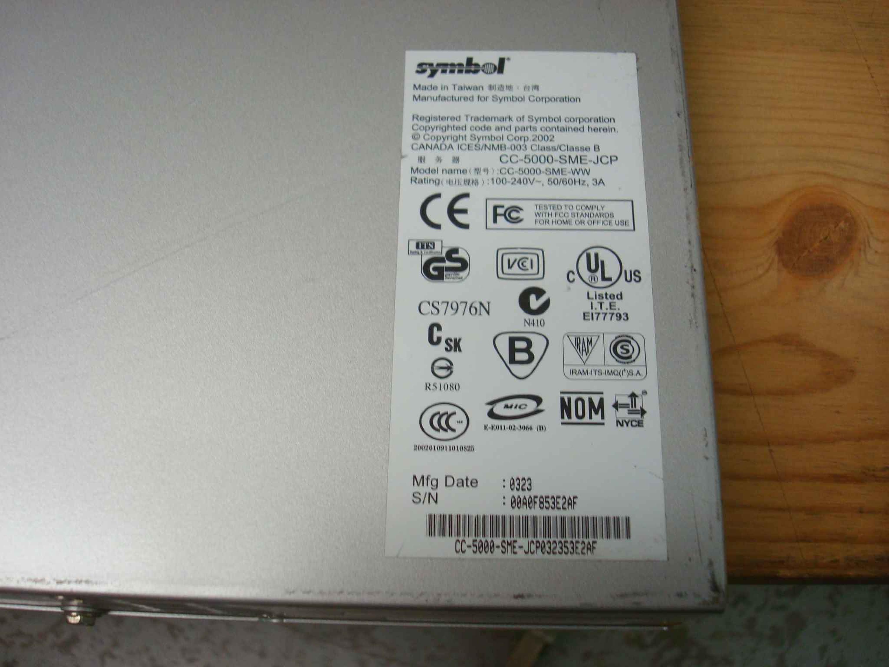 SYMBOL CC-5000-SME-WW WIRELESS LAN SWITCH