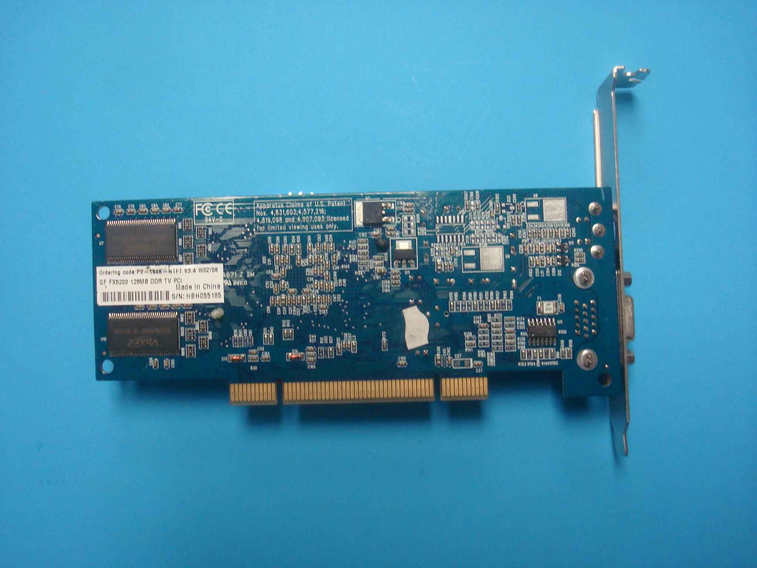 NVIDIA VANV18QT3PS 64MB PCI VIDEO CARD GEFORCE FX5200