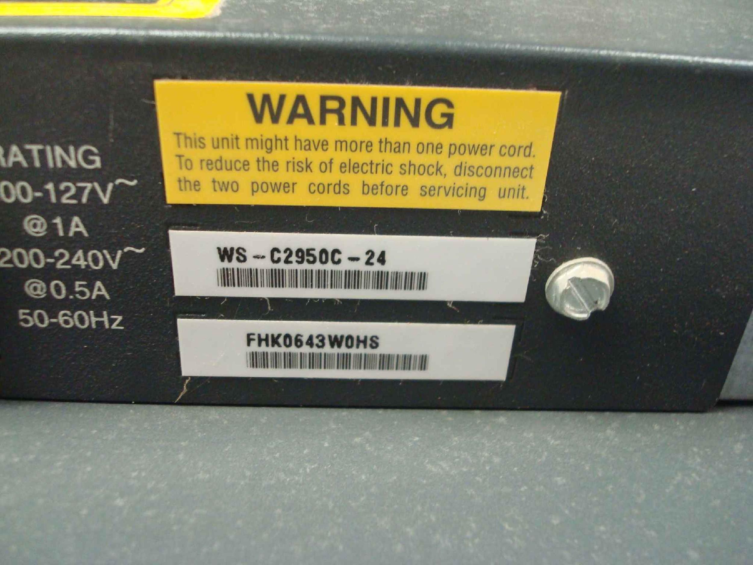 CISCO SYSTEMS CNM9720CRA DEFECTIVE DEFECTIVE CATALYST 2950 SERIES 24 PORT 10/100 SWITCH