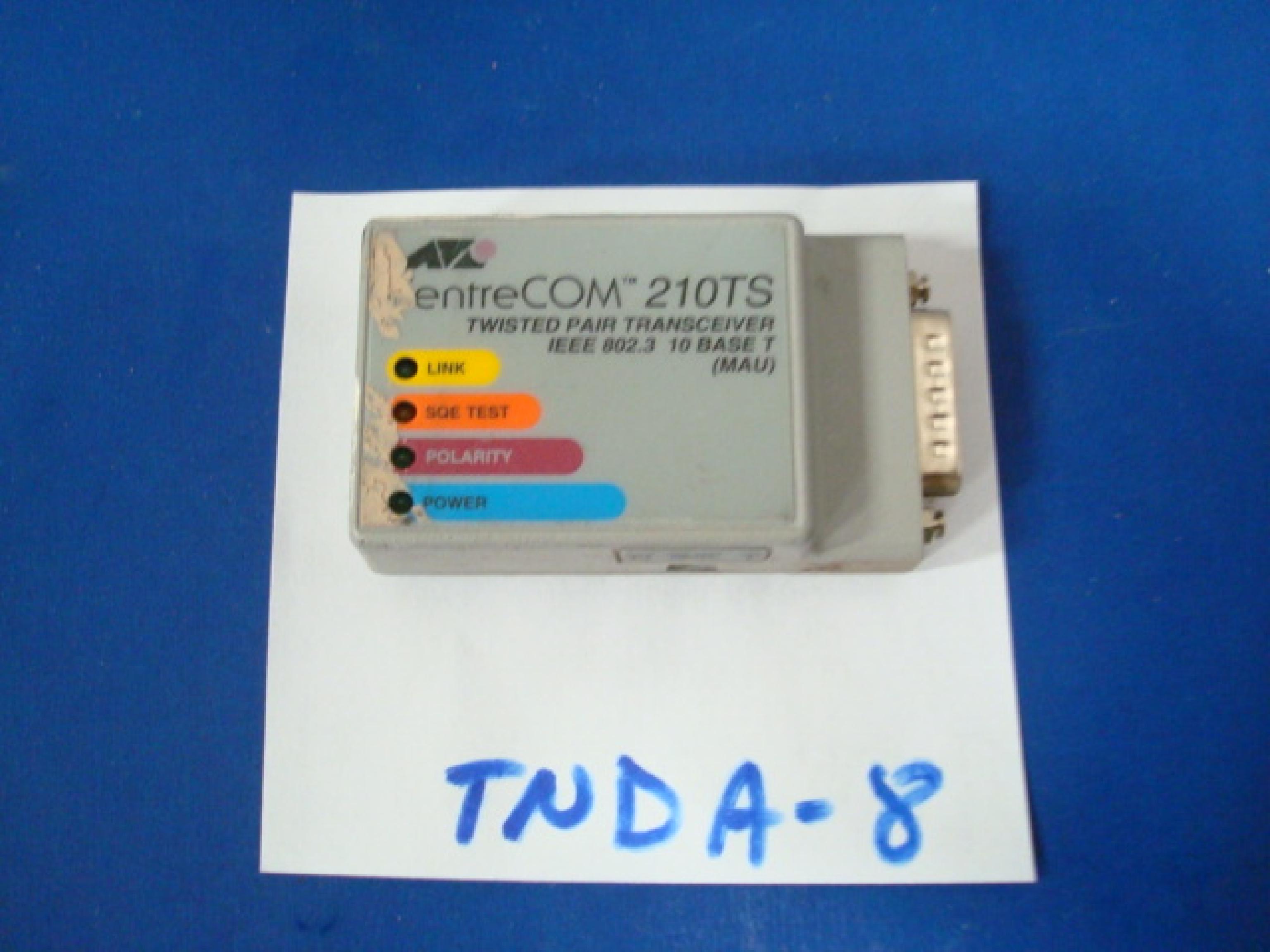 ALLIED TELESYSTEMS AT-210TS CENTRECOM TWISTED PAIR TRANSCEIVER IEEE 802.3 10 BASE T MAU RJ45 TO AUI