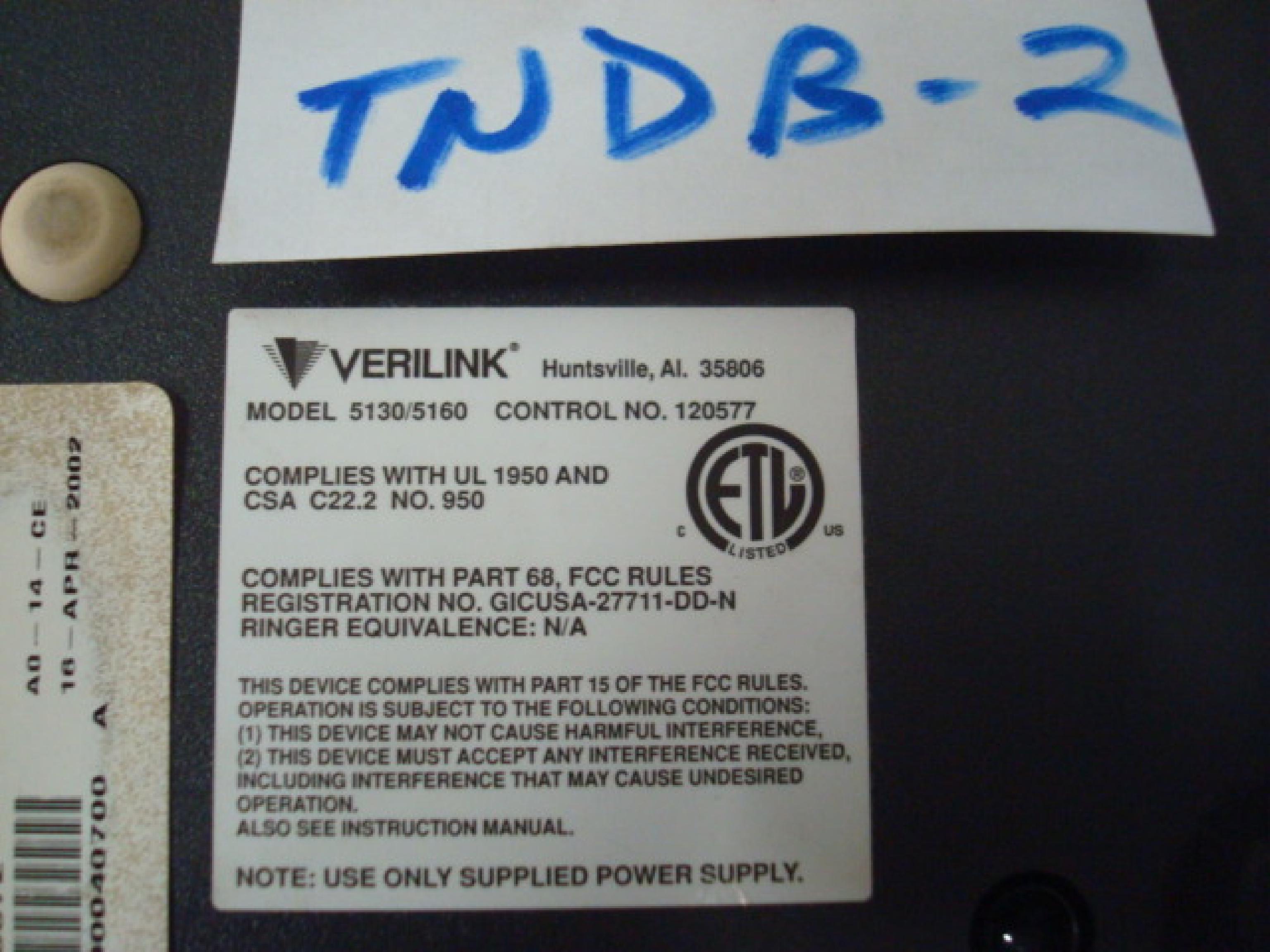 VERILINK A0-14-CE ROUTER ETHERNET 10/100 TO SERIAL