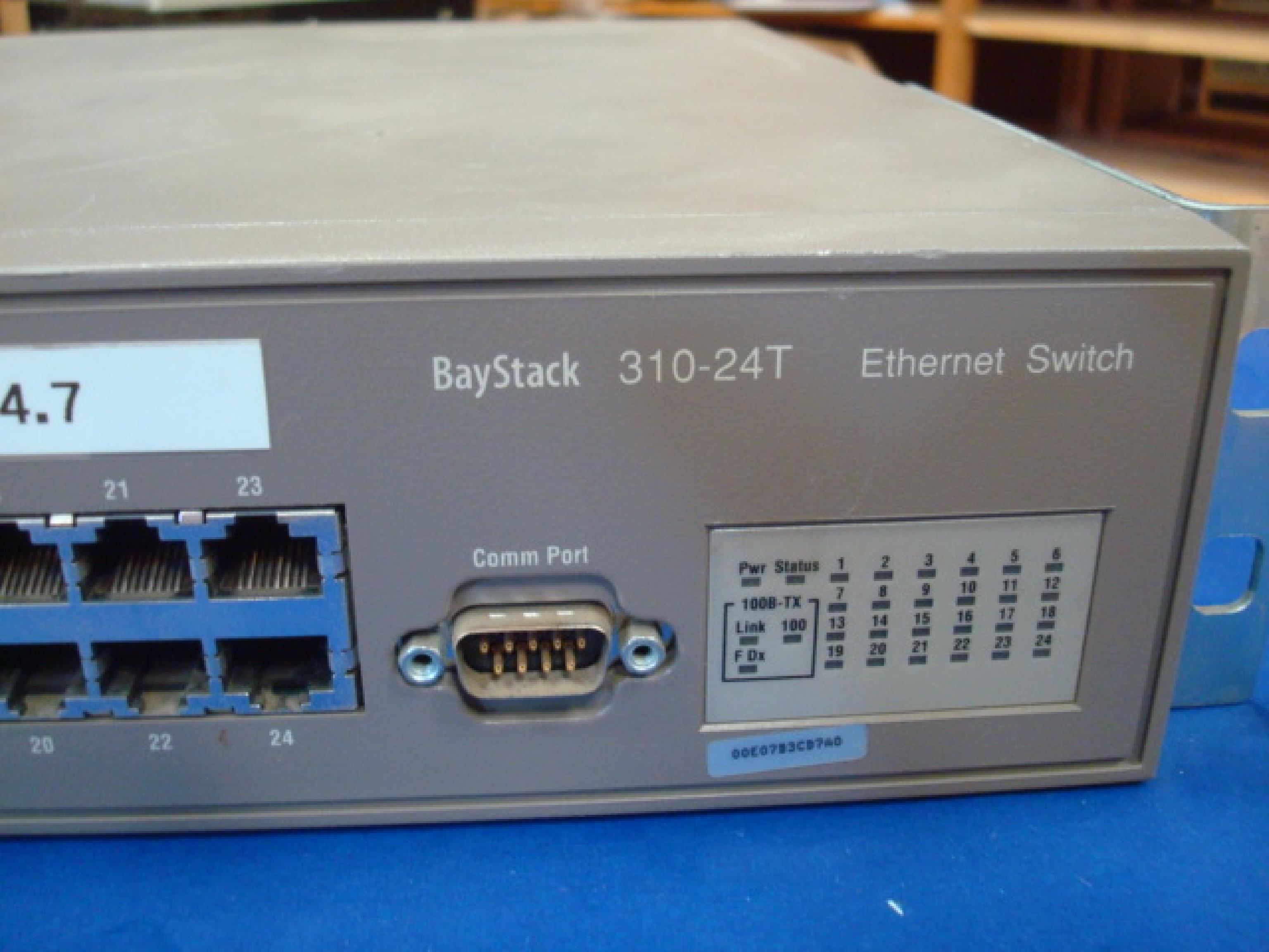 BAY NETWORKS / NORTEL 310-24T ETHERNET SWITCH 10BT 100BT 24PORTS