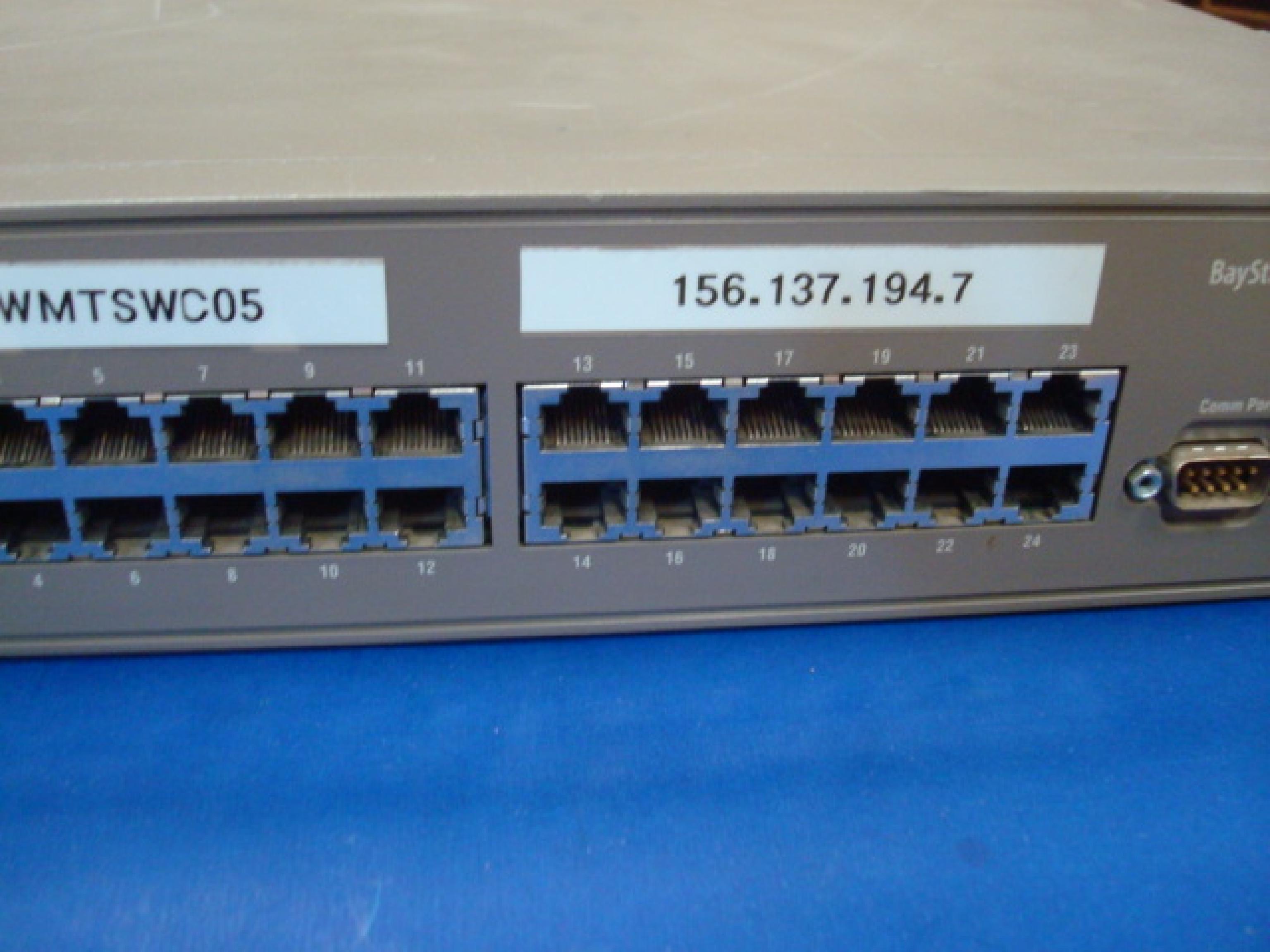 BAY NETWORKS / NORTEL 310-24T ETHERNET SWITCH 10BT 100BT 24PORTS