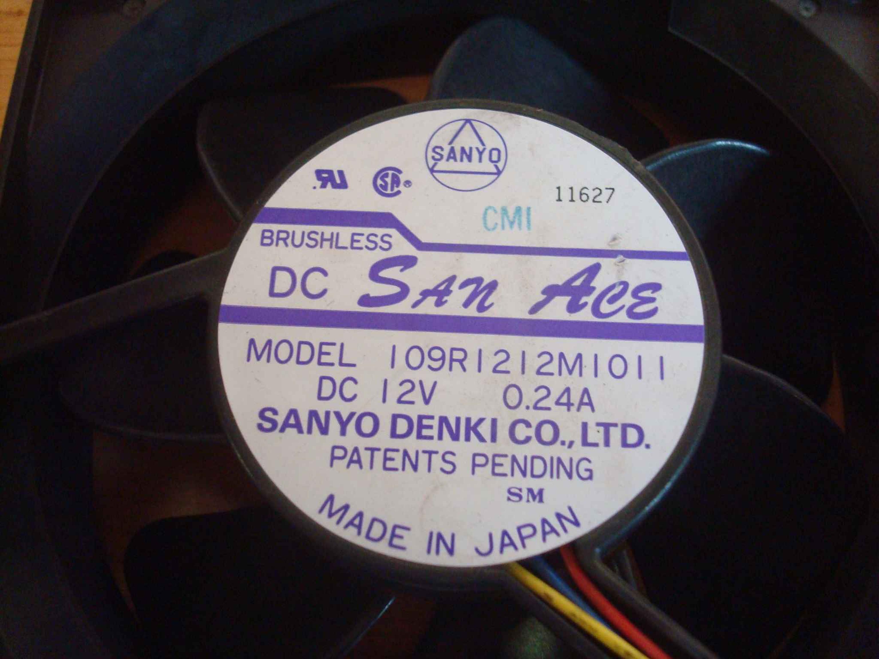 SANYO DENKI 109R1212M1011 120MM SAN ACE DC 12V 0.24A FAN