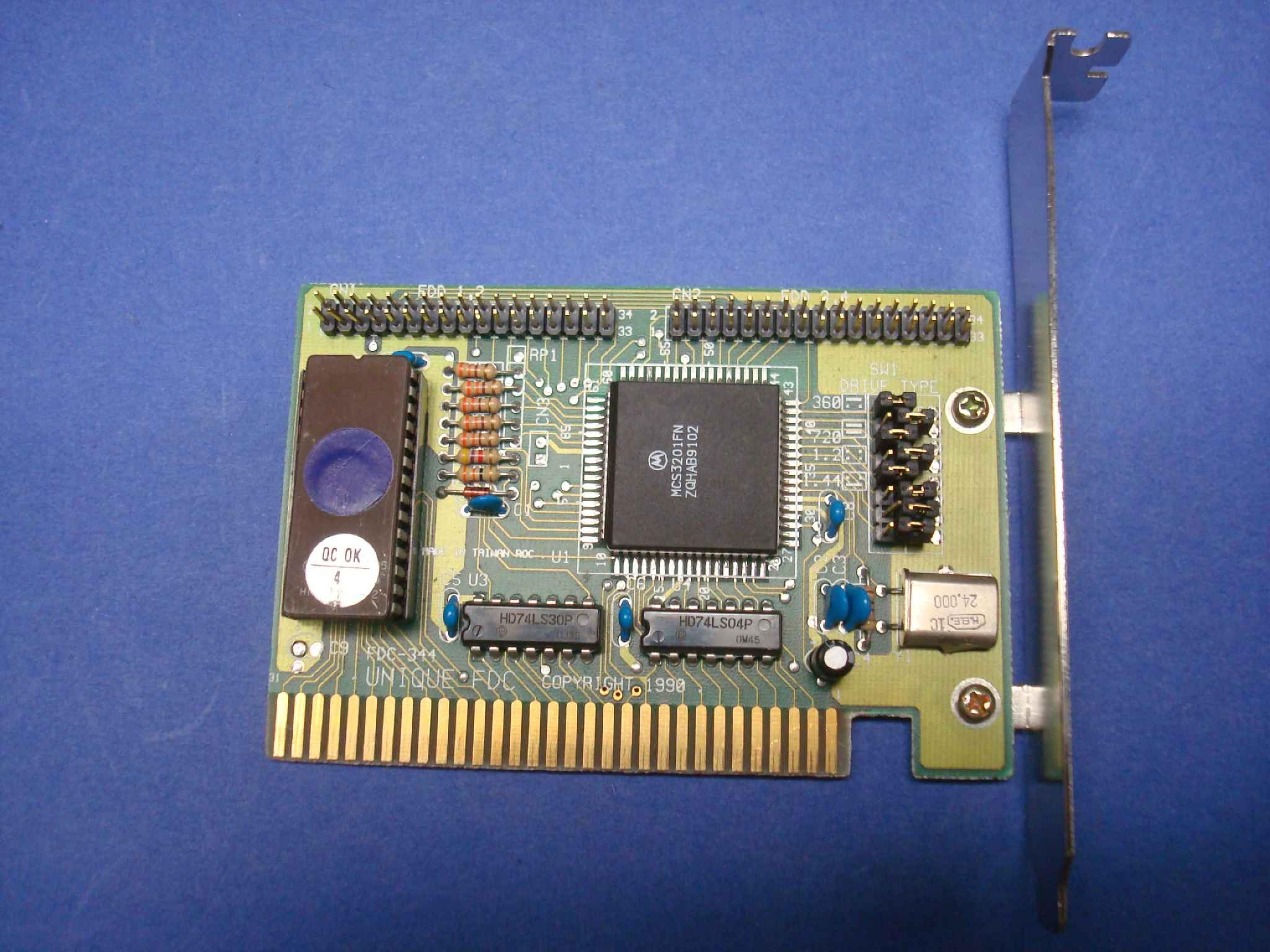 UNIQUE FDC-344 ISA FLOPPY DISK CONTROLLER CARD