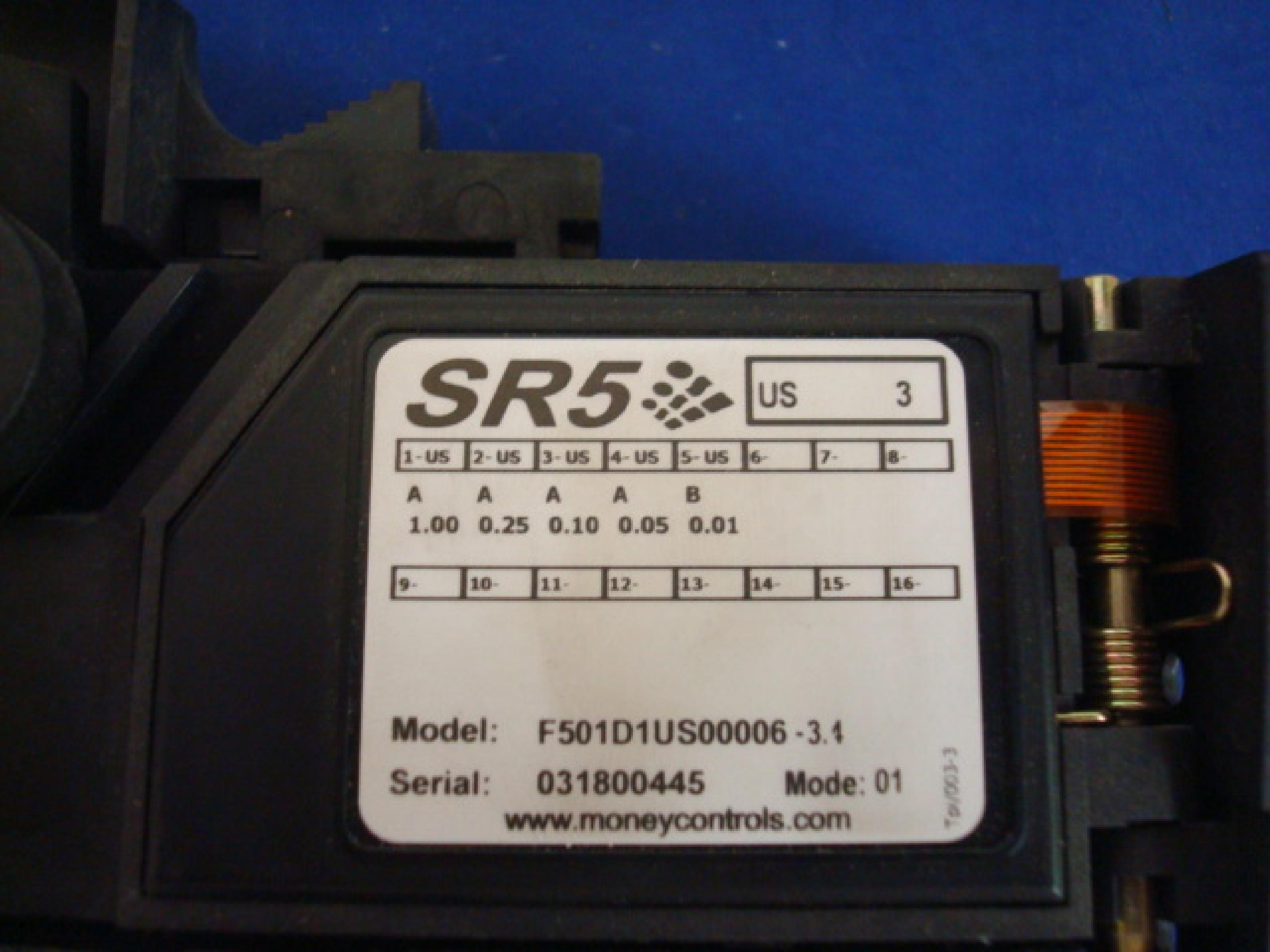 MONEY CONTROLS SR5-T3-B20-D COIN RECEIVER