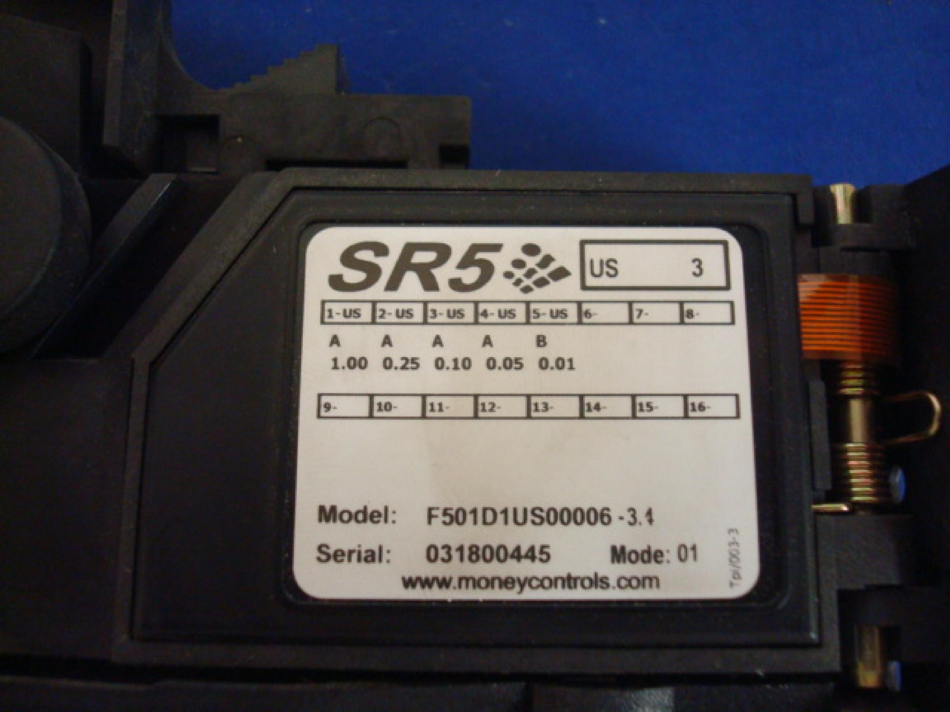 MONEY CONTROLS SR5-T3-B20-D COIN RECEIVER