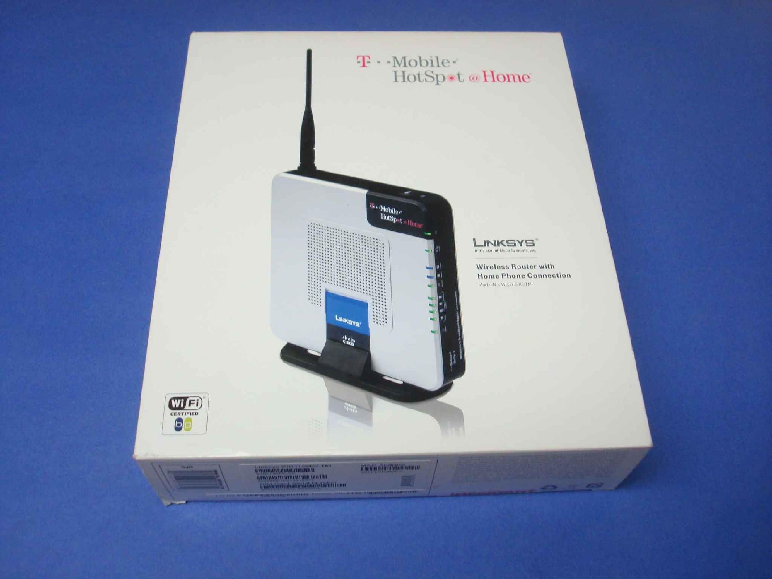 LINKSYS WRTU54G-TM OPEN BOX, T MOBILE HOTSPOT @ HOME,WITH QOS VOIP PRIORITIZATION