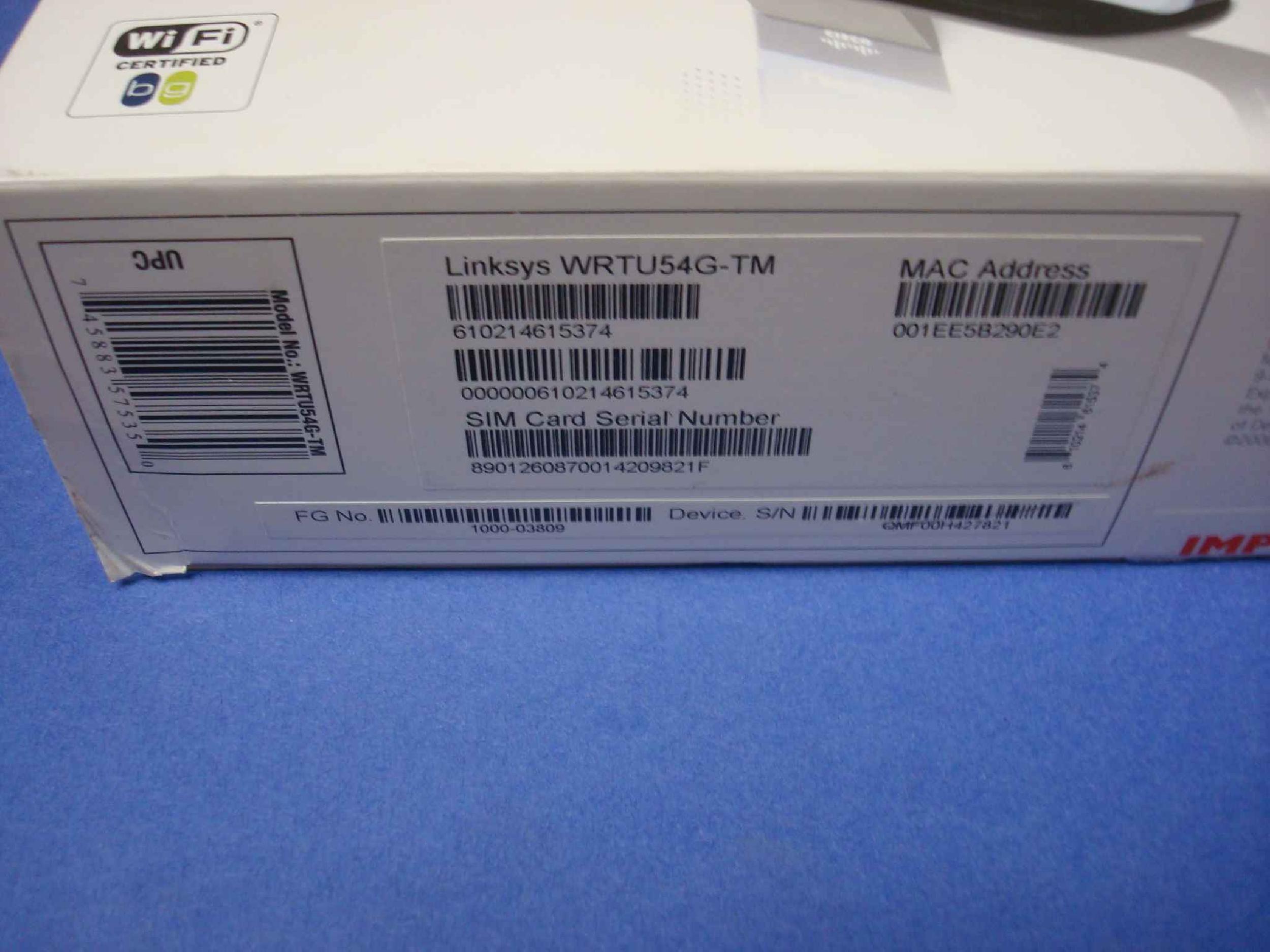 LINKSYS WRTU54G-TM OPEN BOX, T MOBILE HOTSPOT @ HOME,WITH QOS VOIP PRIORITIZATION