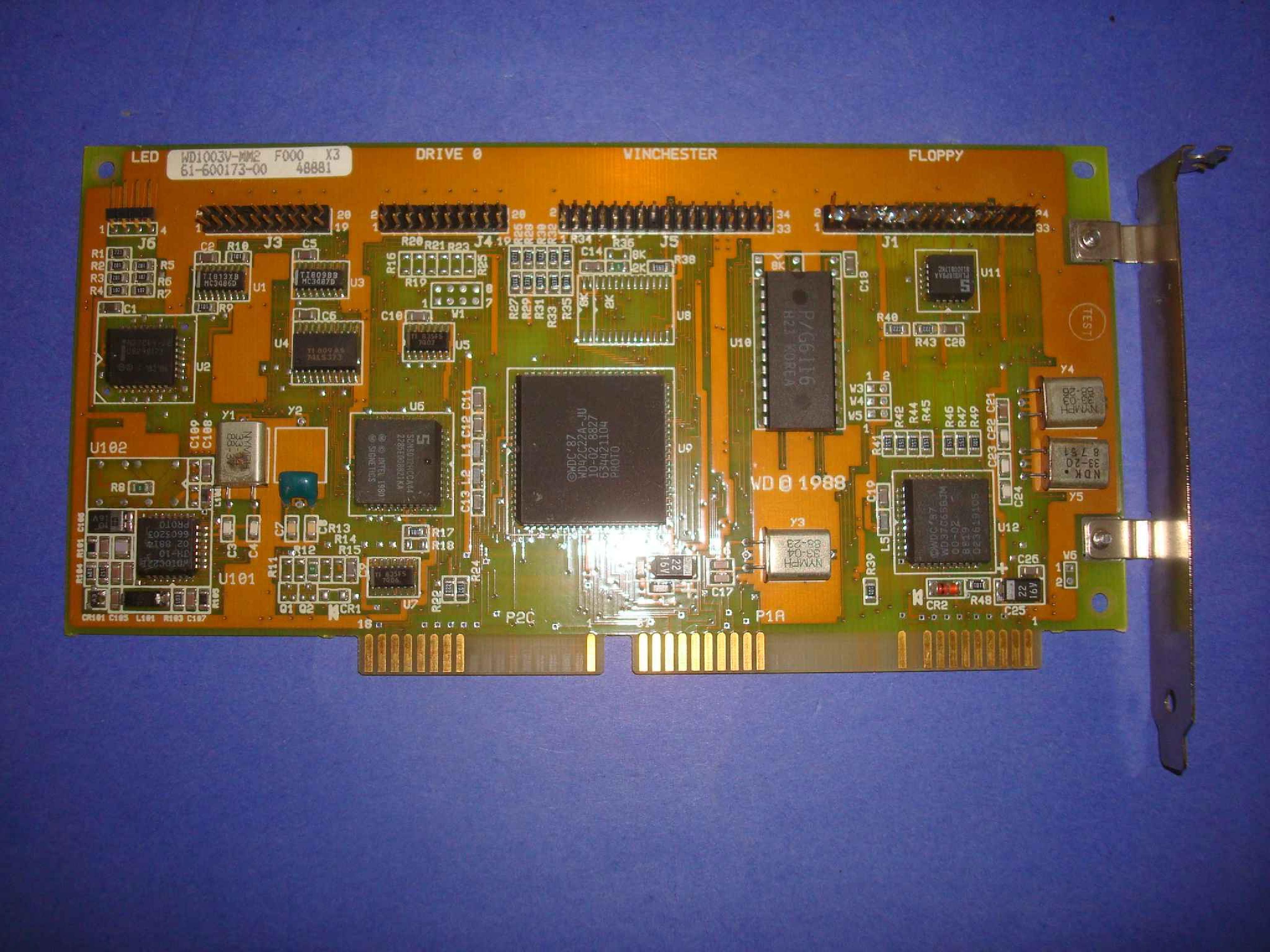 WESTERN DIGITAL / WINCHESTER / WD WD1003V-MM2 16BIT ISA MFM HARD FLOPPY CONTROLLER PC BOARD FOR DISC DRIVE