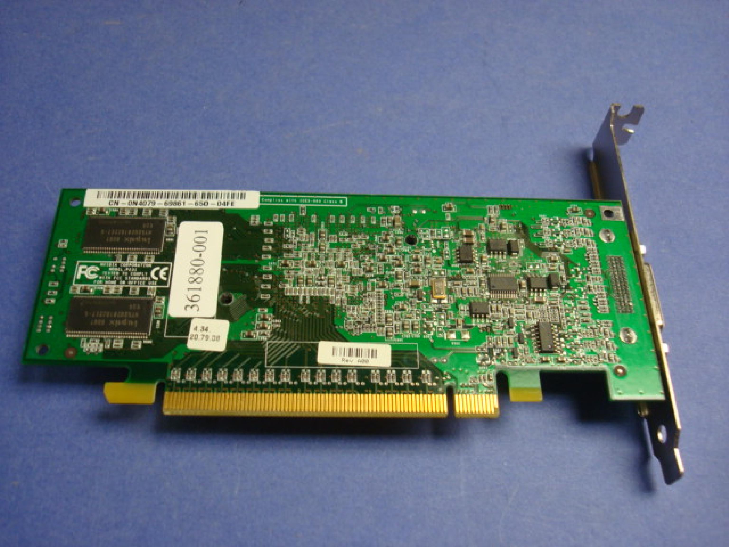 COMPAQ / HEWLETT PACKARD / HP 361880-001 NVIDIA QUADRO4 PCI-E VIDEO CARD 64MB RAM