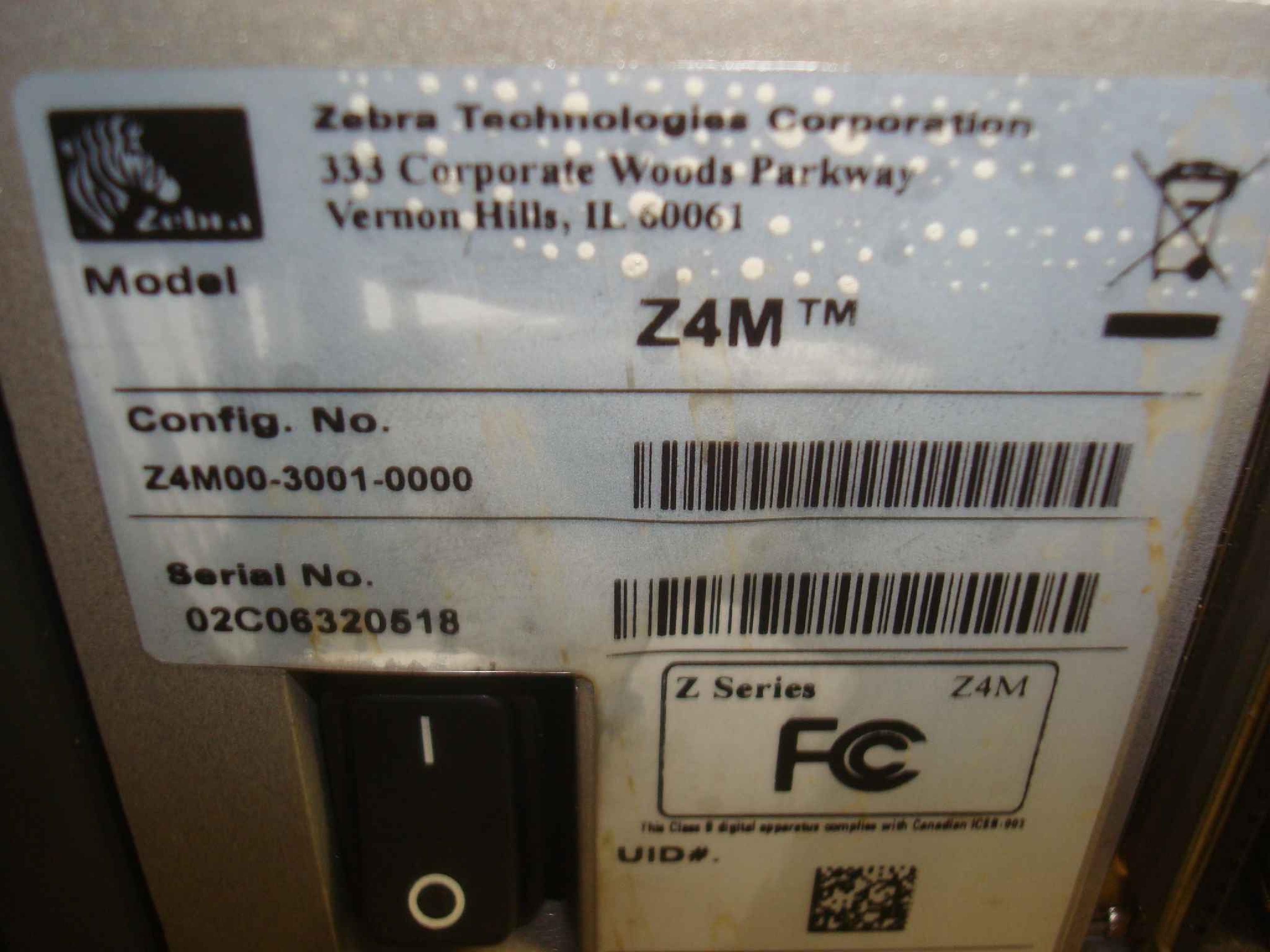 ZEBRA TECHNOLOGIES Z4MPLUS THERMAL LABEL PRINTER - TESTED GOOD