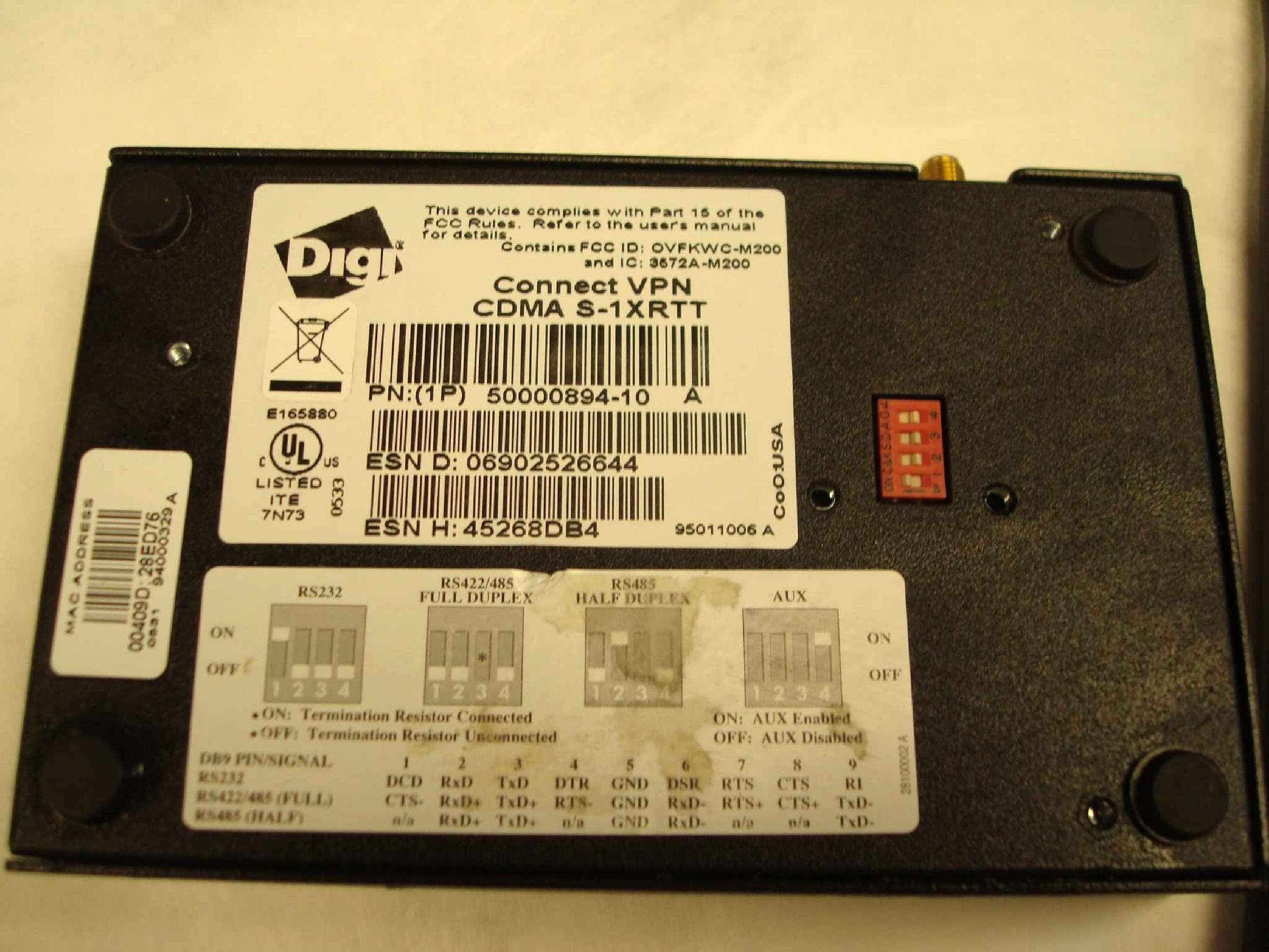 DIGI INTERNATIONAL 94000329A DIGI CONNECT VPN COMPLETE WITH ANTENNA AND P/S