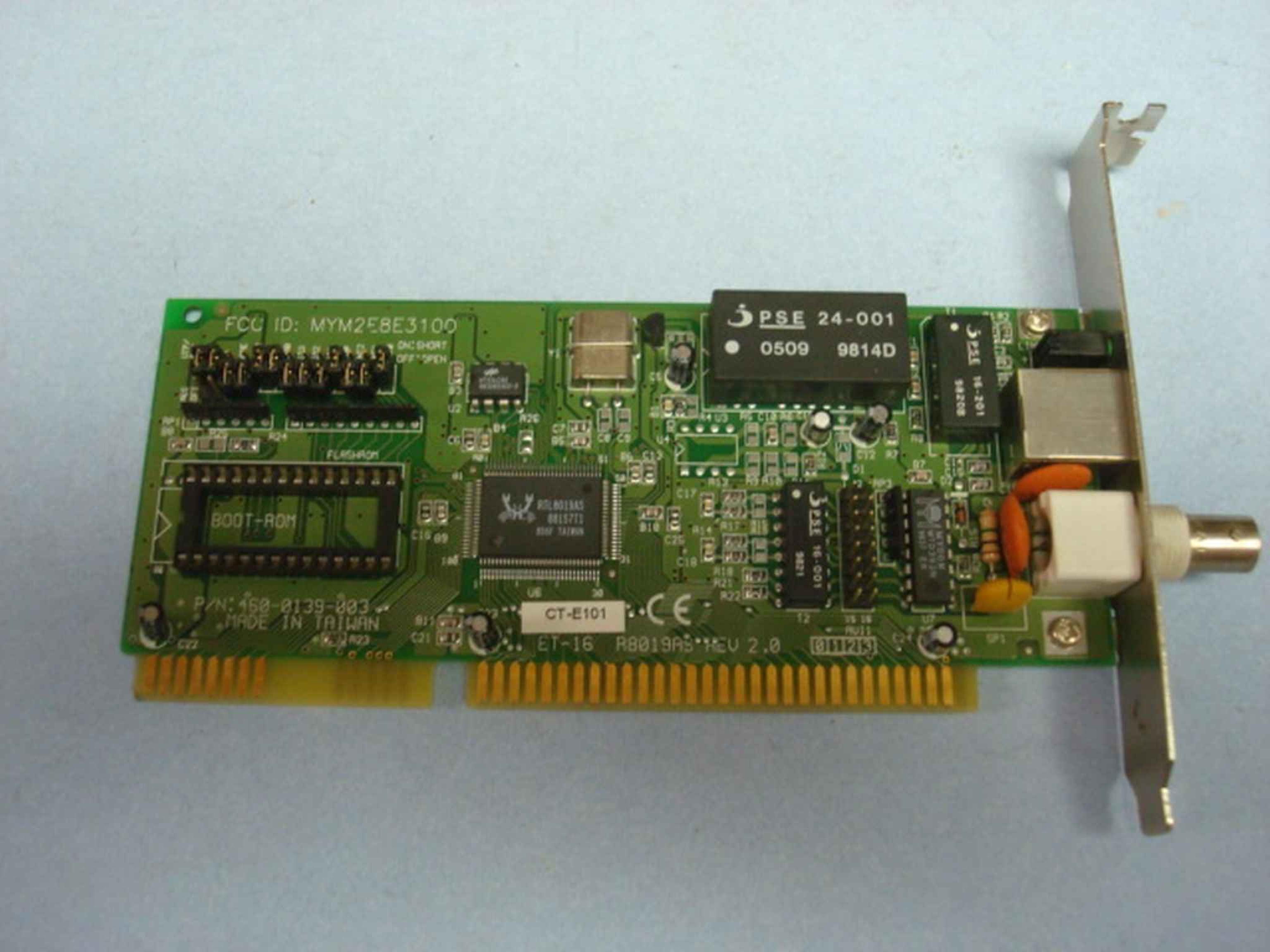 REALTEK 460-0139-003-CLONE 16 BIT ISA ETHERNET CARD RJ45 AND COAX BCN