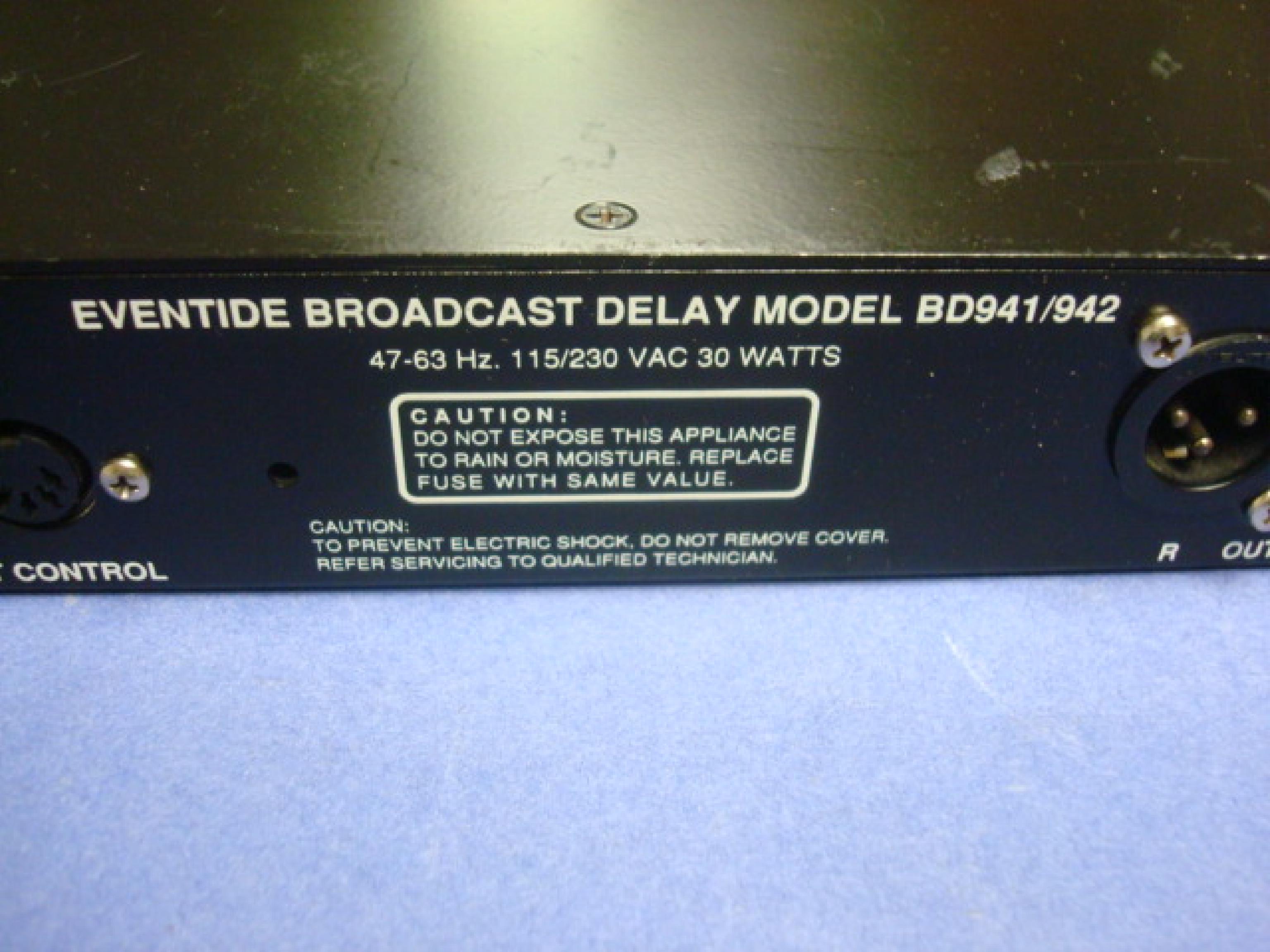 EVENTIDE BD942 BROADCAST DELAY - PROFANITY DUMP BOX 6 SECOND