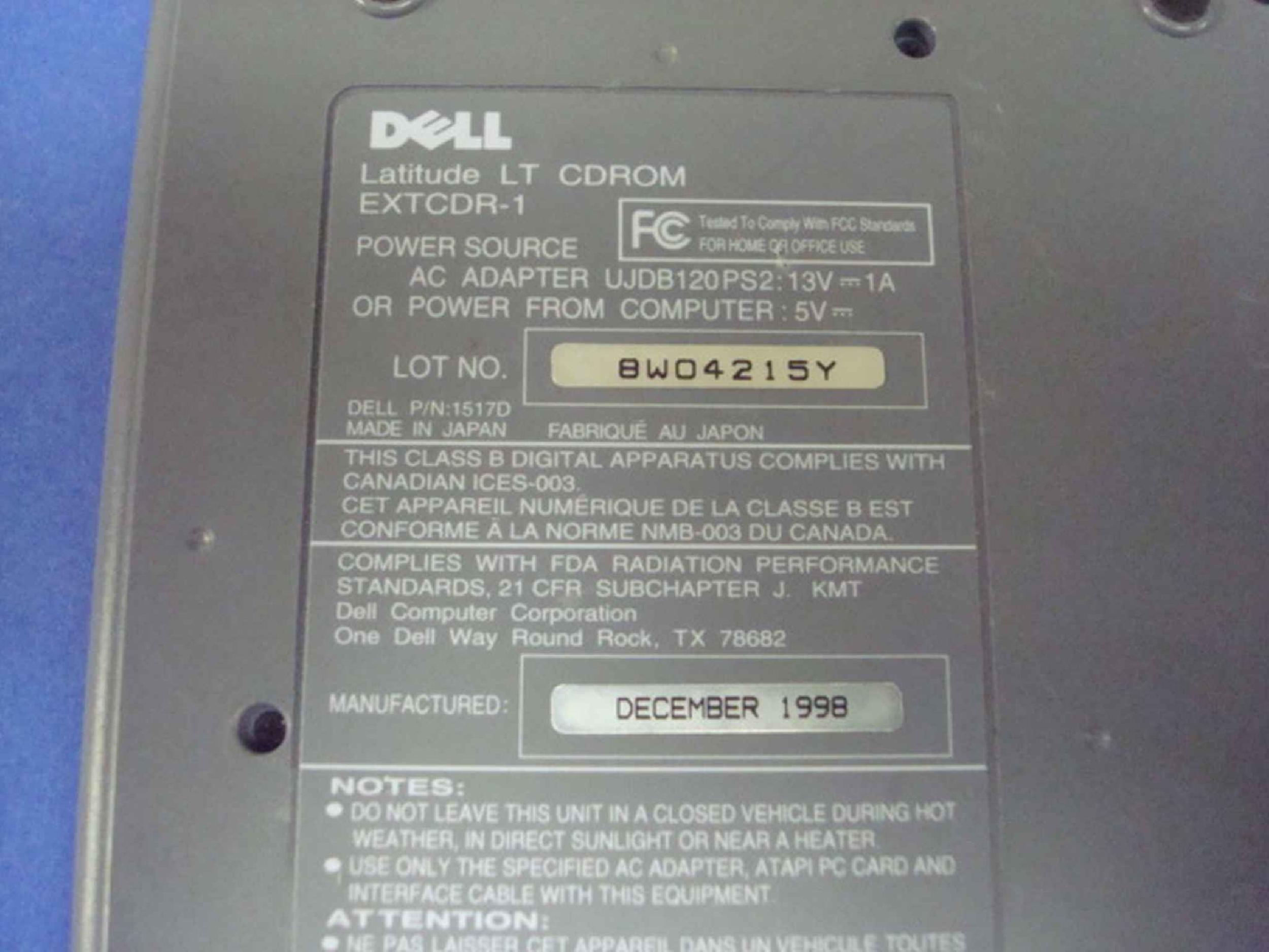 DELL 1517D 24X EXTERNAL CDROM DRIVE