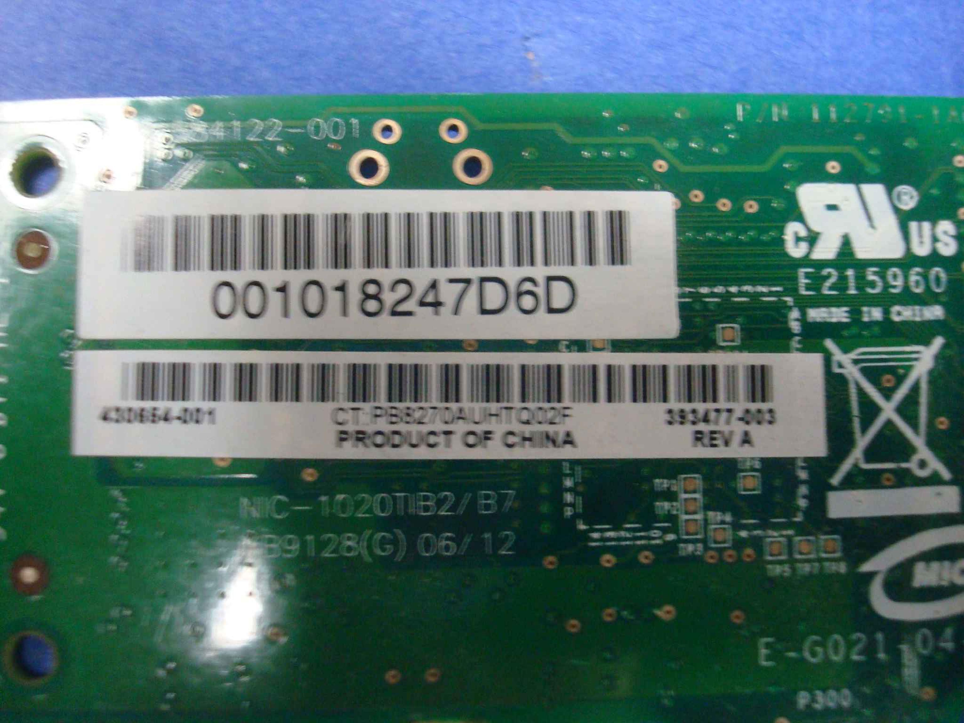 BROADCOM / HEWLETT PACKARD / HP 393626-001 BCM5751PKFBG NIC 10 100 1000 PCIE ETHERNET CARD