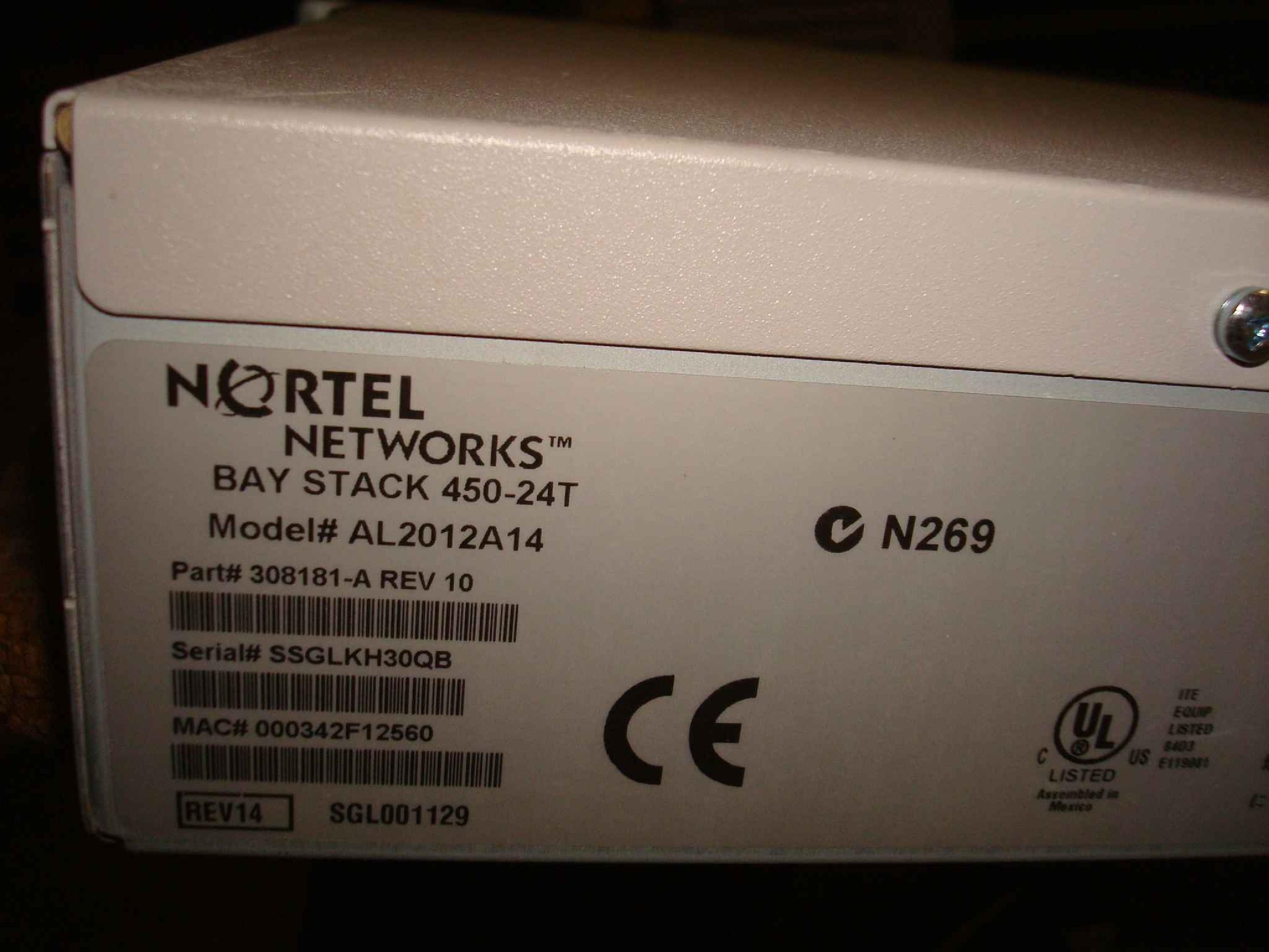 BAY NETWORKS / NORTEL AL2012A14 BAYSTACK 450-24T WITH 400-ST1 CASCADE MODULE