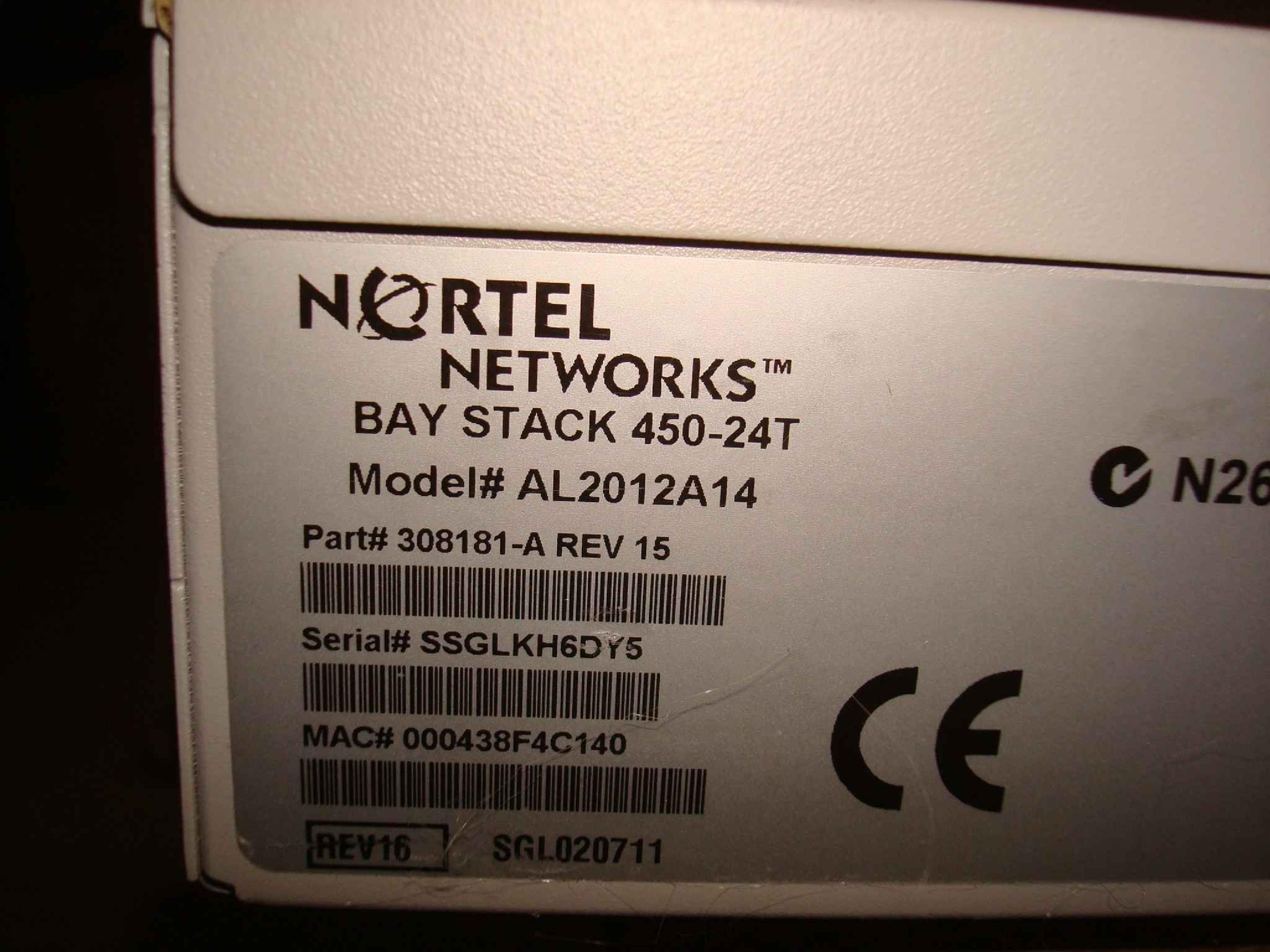 BAY NETWORKS / NORTEL AL2012A14 BAYSTACK 450-24T WITH 400-ST1 CASCADE MODULE