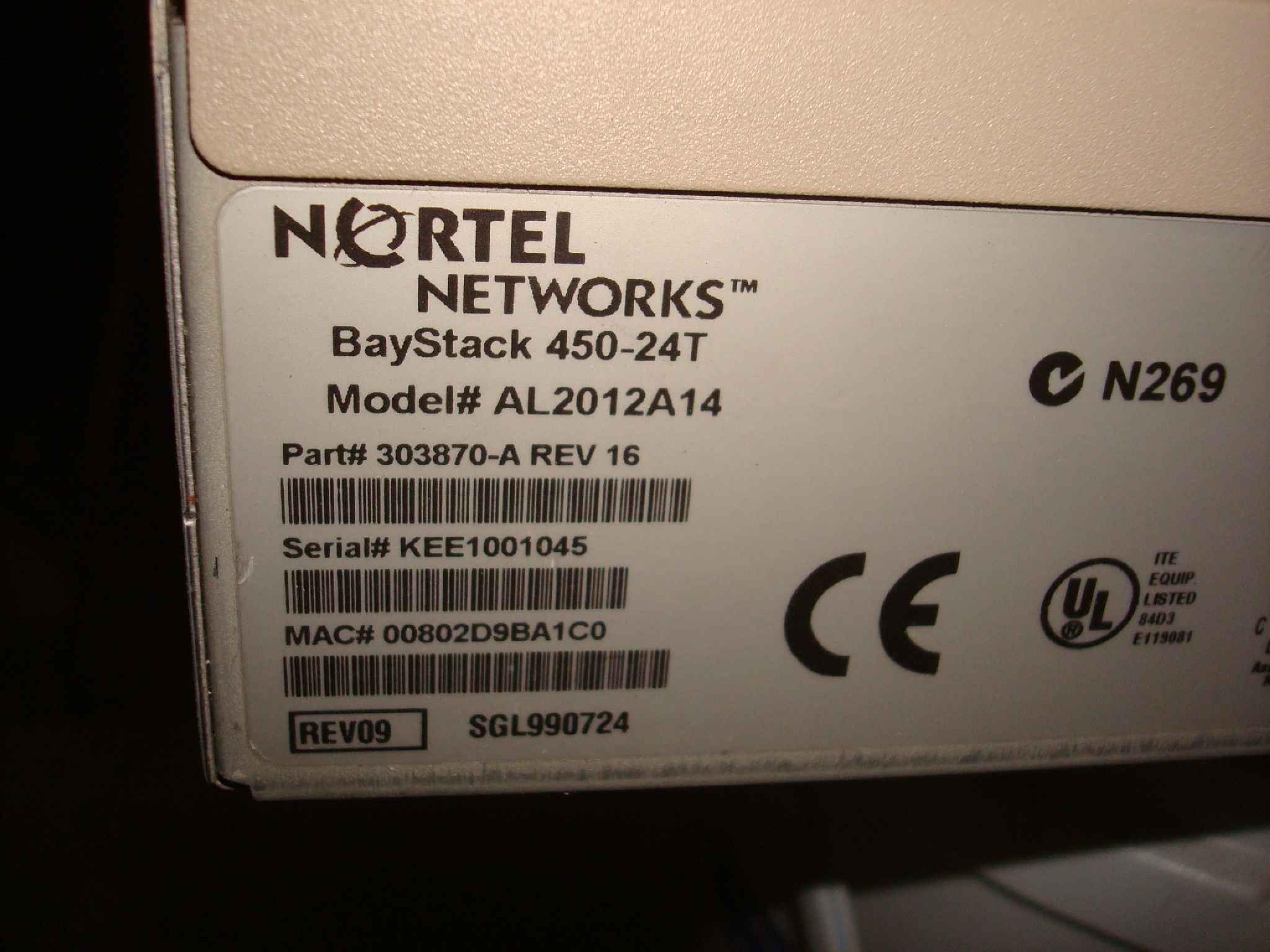 BAY NETWORKS / NORTEL AL2012A14 BAYSTACK 450-24T WITH 400-ST1 CASCADE MODULE