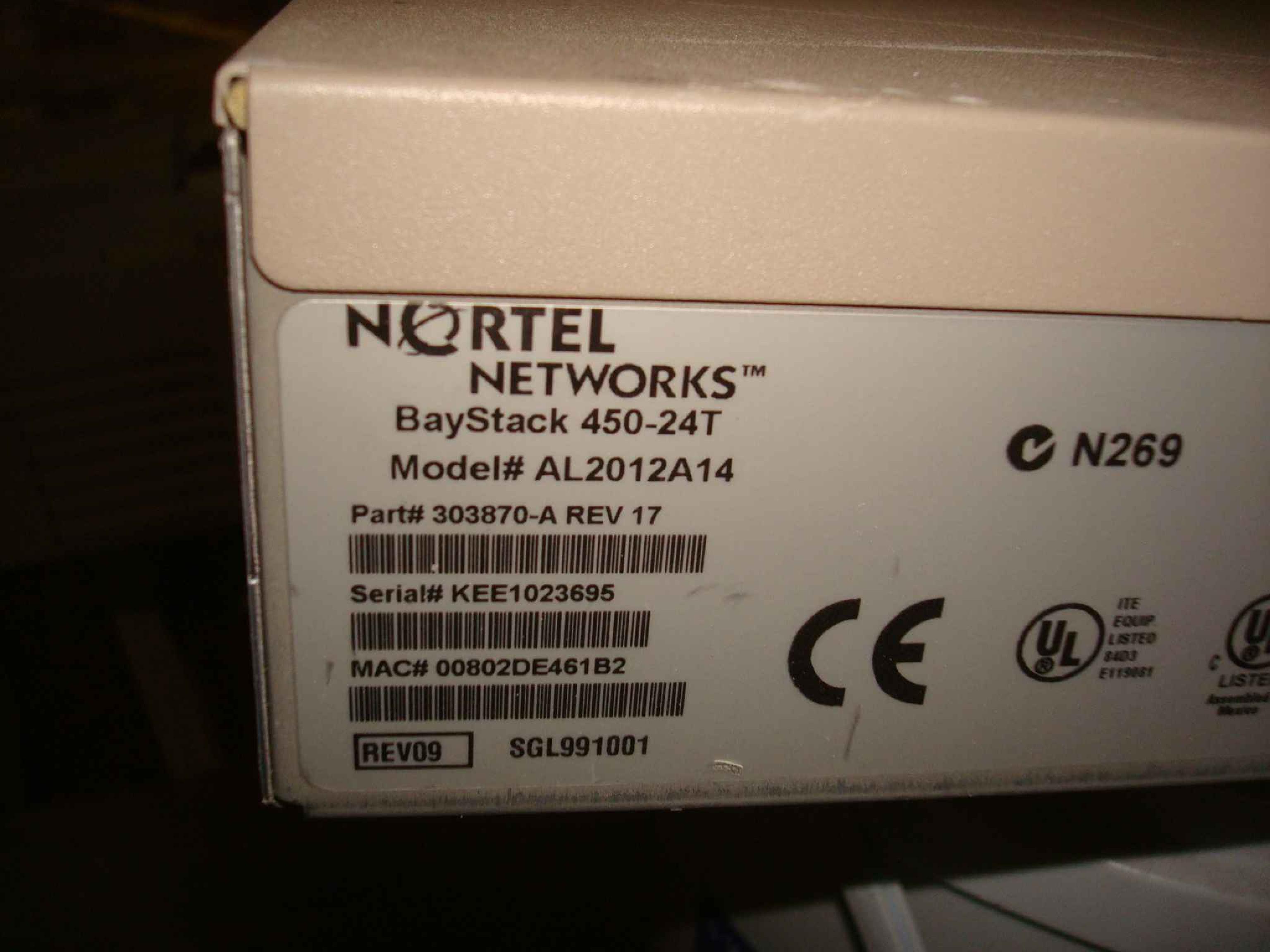 BAY NETWORKS / NORTEL AL2012A14 BAYSTACK 450-24T WITH 400-ST1 CASCADE MODULE