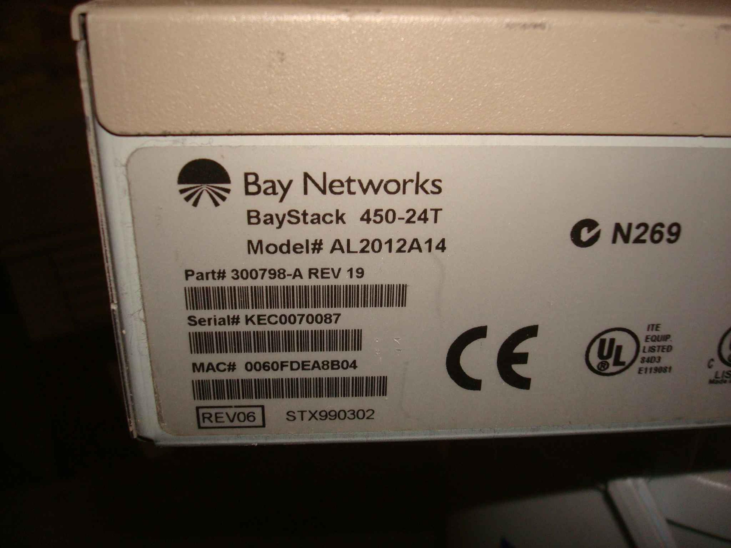 BAY NETWORKS / NORTEL AL2012A14 BAYSTACK 450-24T WITH 400-ST1 CASCADE MODULE