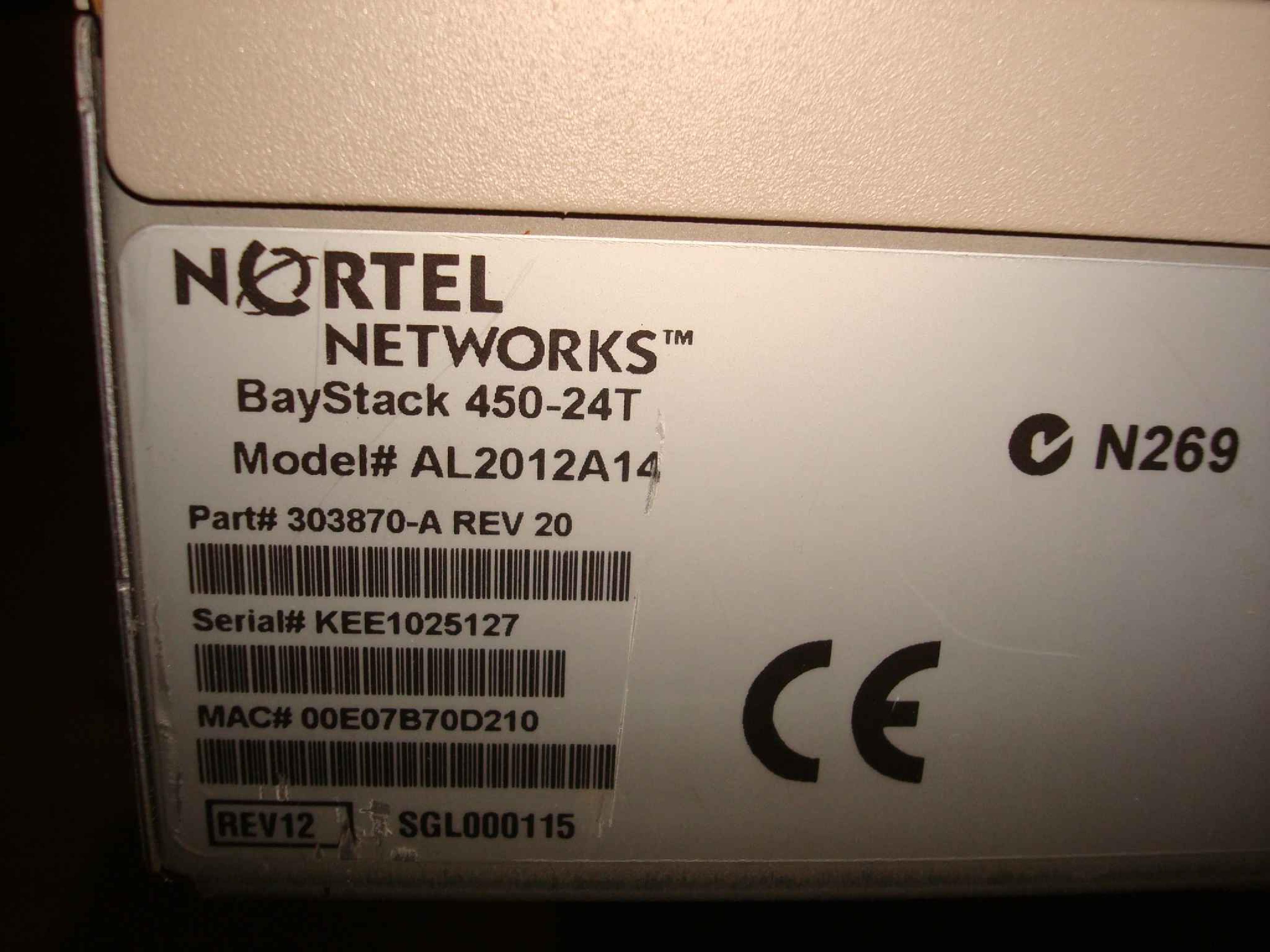 BAY NETWORKS / NORTEL AL2012A14 BAYSTACK 450-24T WITH 400-ST1 CASCADE MODULE