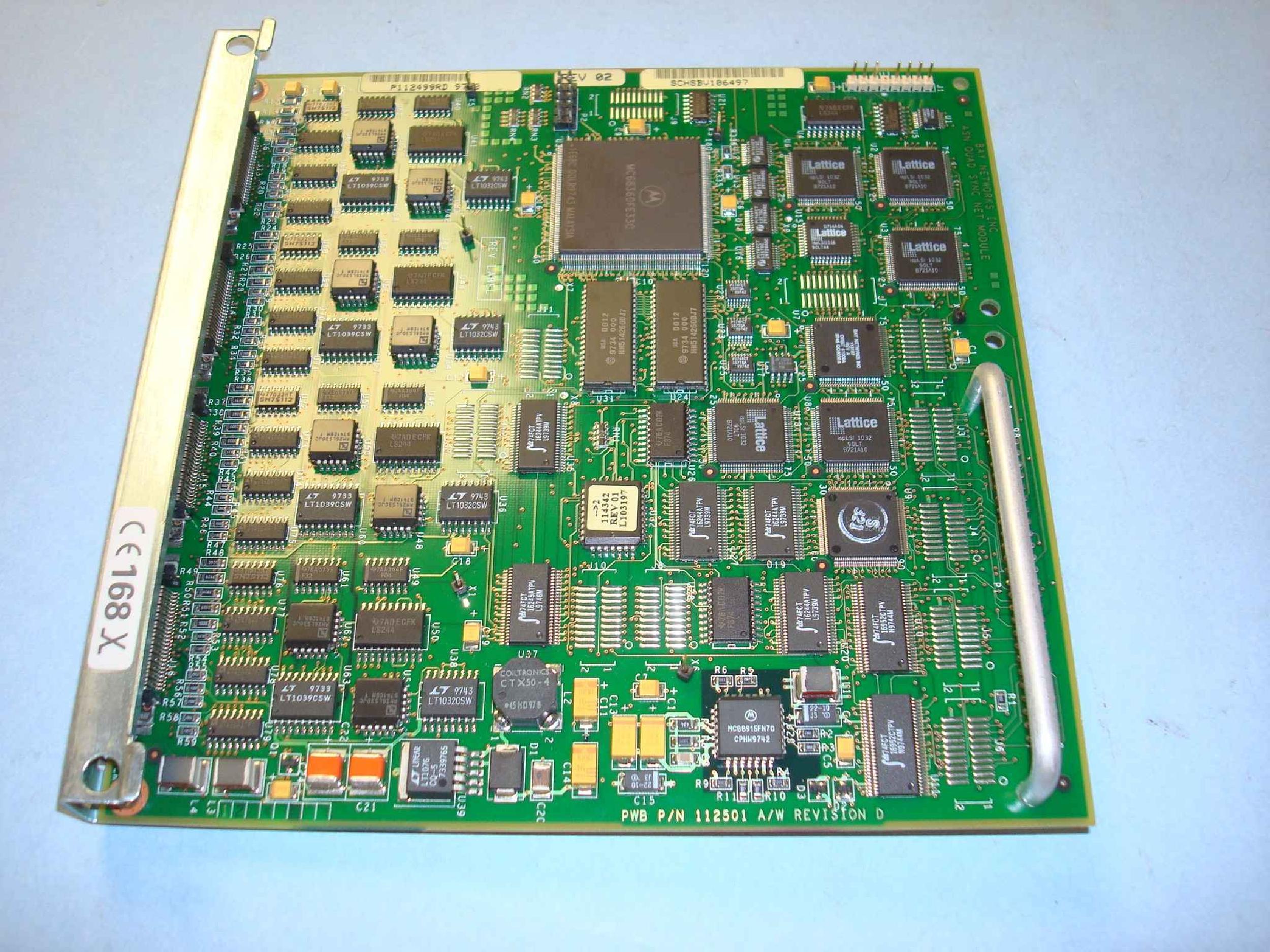 BAY NETWORKS NORTEL P112499RD QUAD SYNC NET MODULE PULLED FROM ACCESS STACK NODE