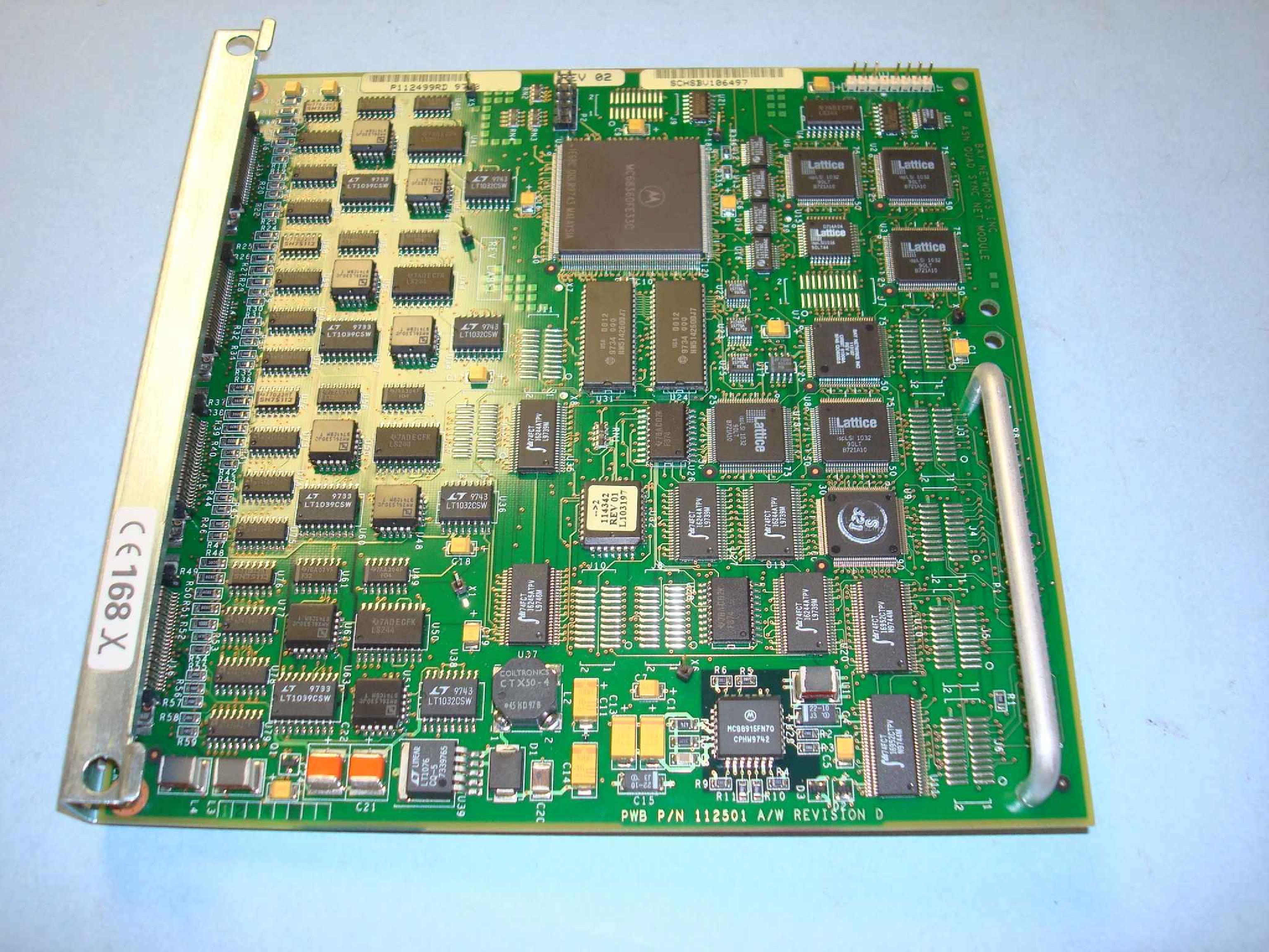 BAY NETWORKS NORTEL 112501 QUAD SYNC NET MODULE PULLED FROM ACCESS STACK NODE